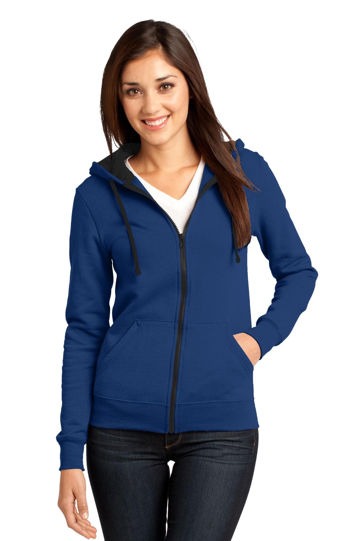 DISCONTINUED District - Juniors The Concert Fleece Full-Zip Hoodie. DT801