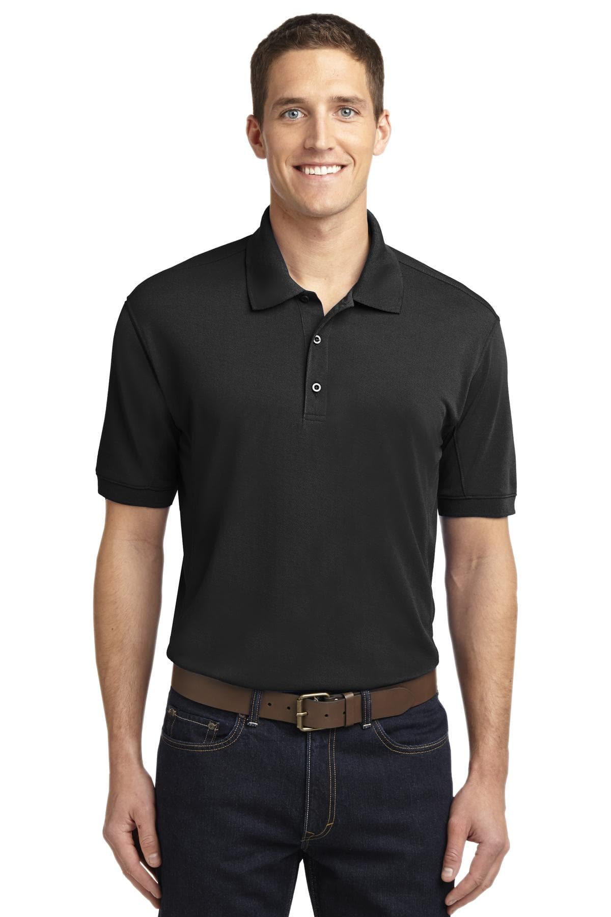 DISCONTINUED Port Authority 5-in-1 Performance Pique Polo. K567 Black front