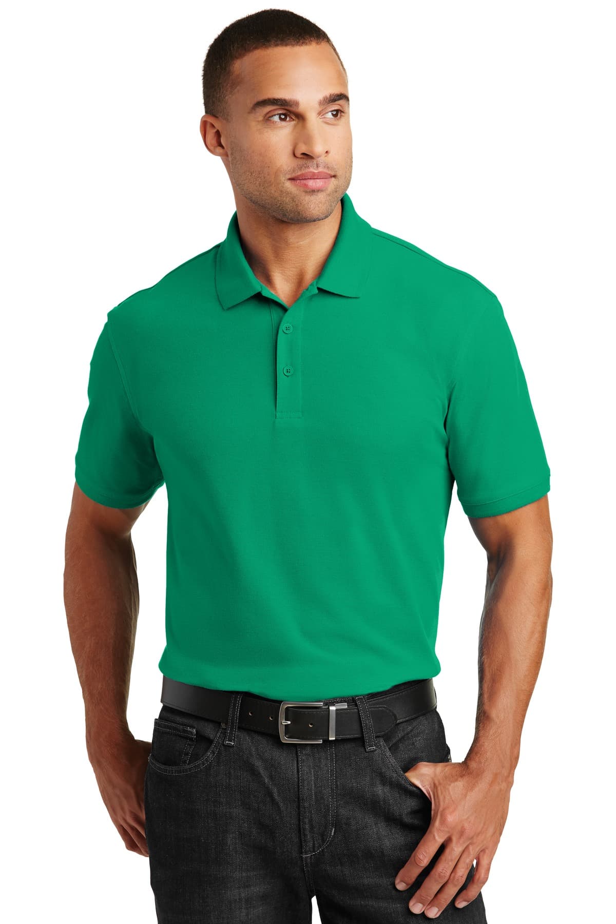 Port Authority Core Classic Pique Polo. K100 Bright Kelly Green front