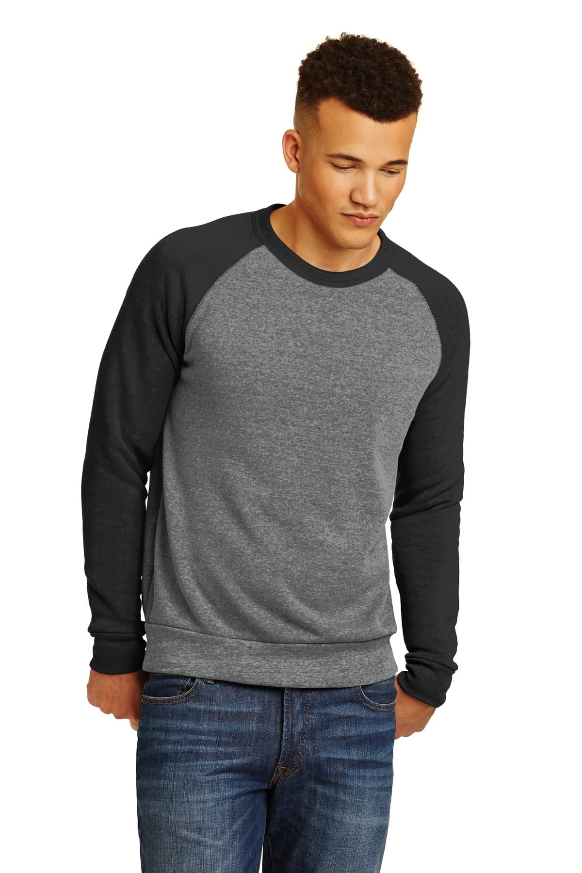 DISCONTINUED Alternative Champ Colorblock Eco -Fleece Sweatshirt. AA32022