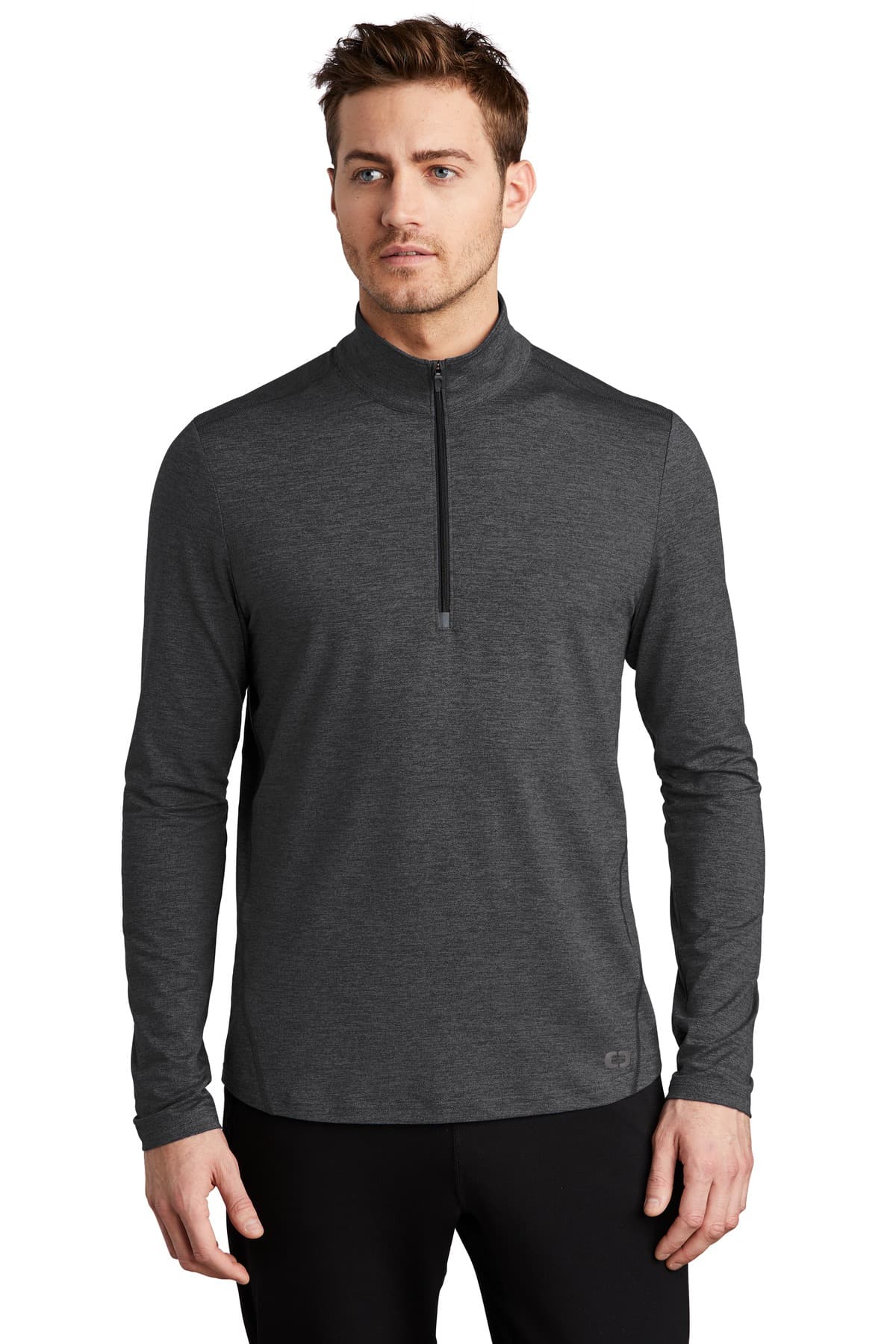 OGIO Force 1/4-Zip OE341 Blacktop Heather front