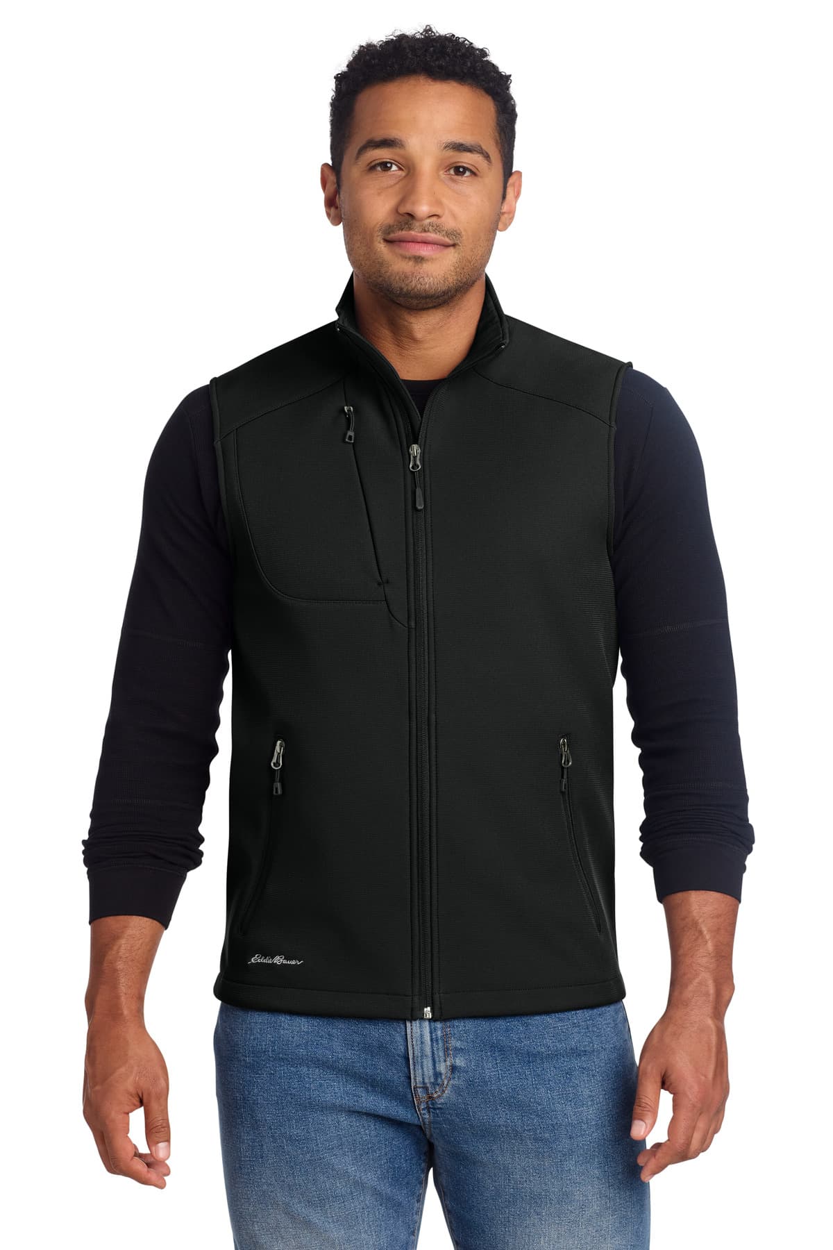 Eddie Bauer Stretch Soft Shell Vest EB546 Deep Black front