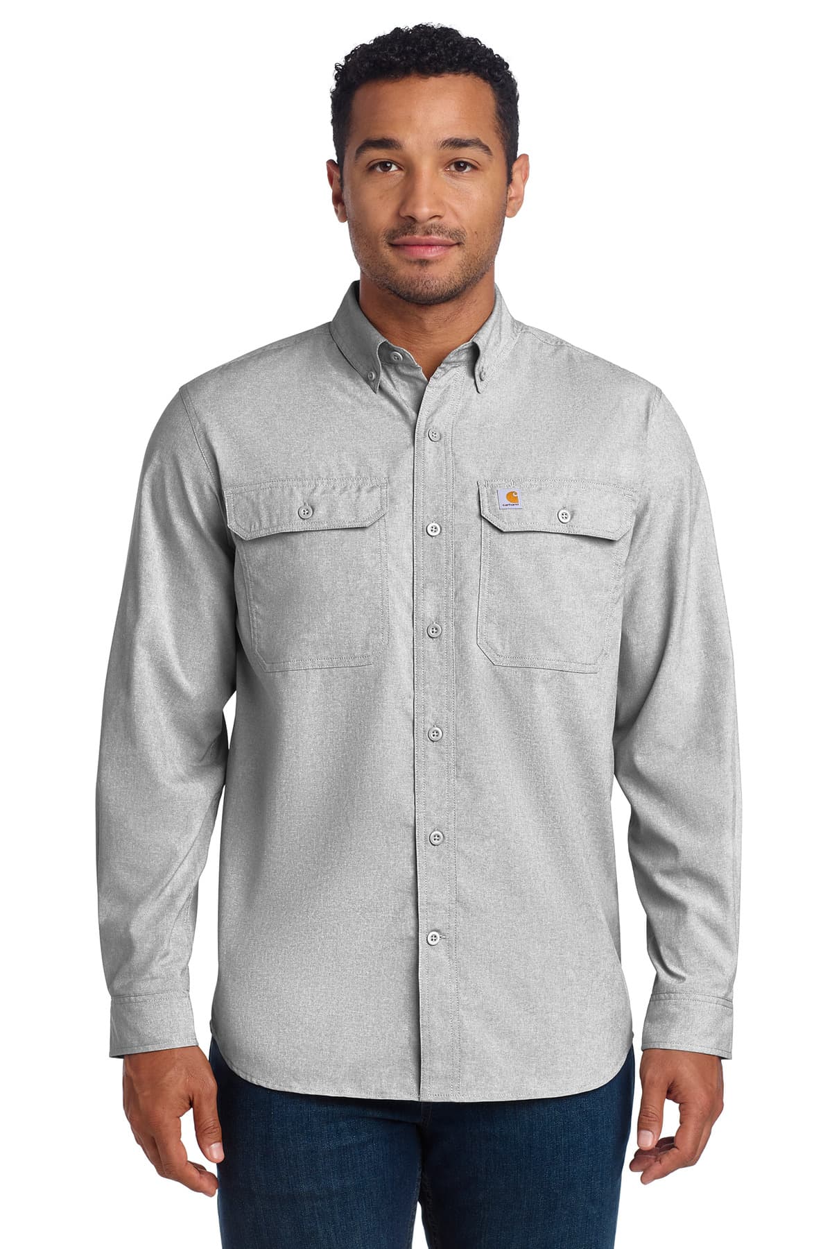 Carhartt Force Solid Long Sleeve Shirt CT105291 Steel front