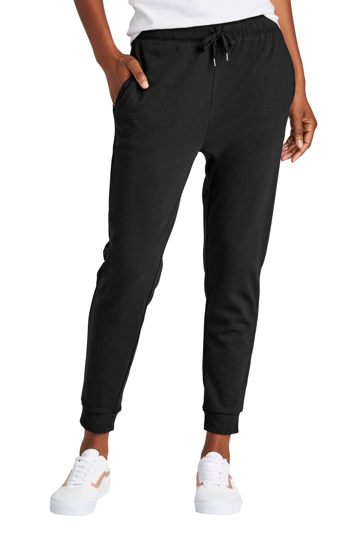 District Women's Perfect Tri Fleece Jogger DT1310 Black front