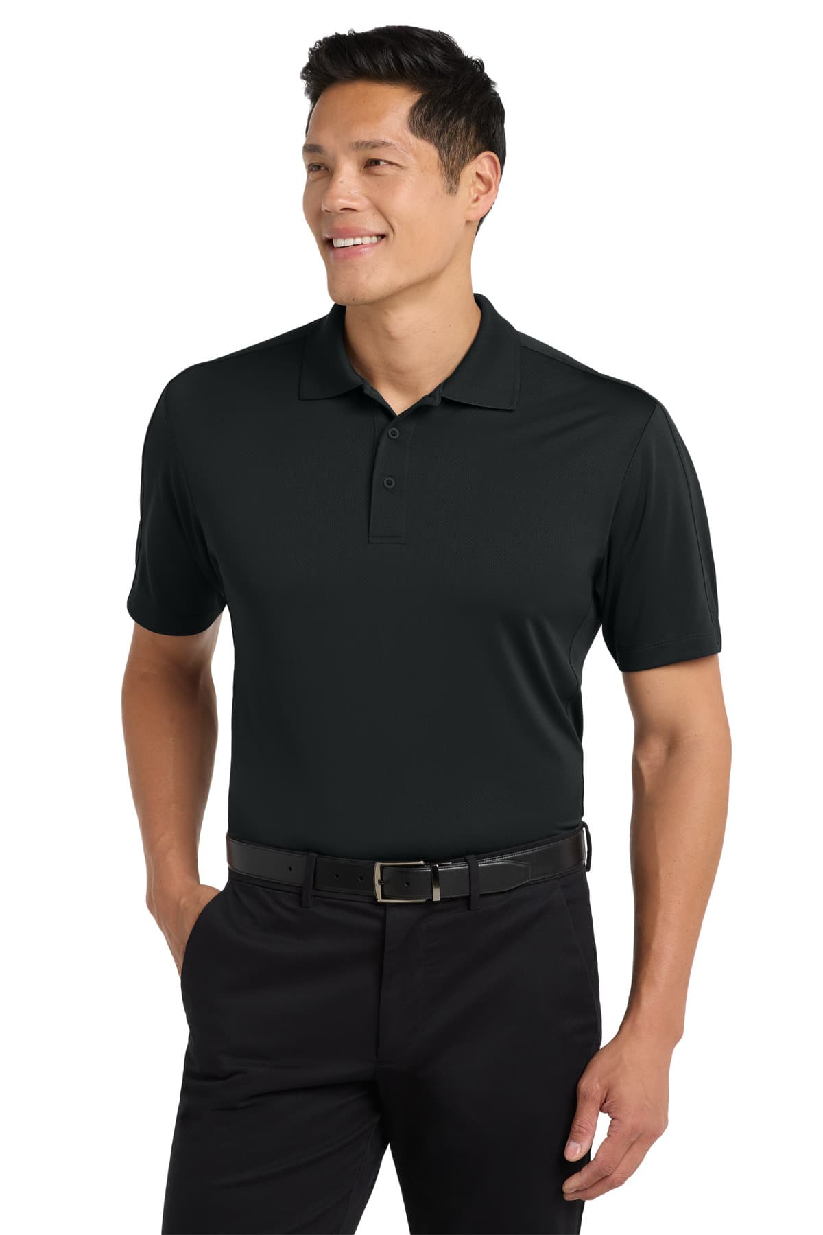 Port Authority Diamond Jacquard Polo. K569 Black front