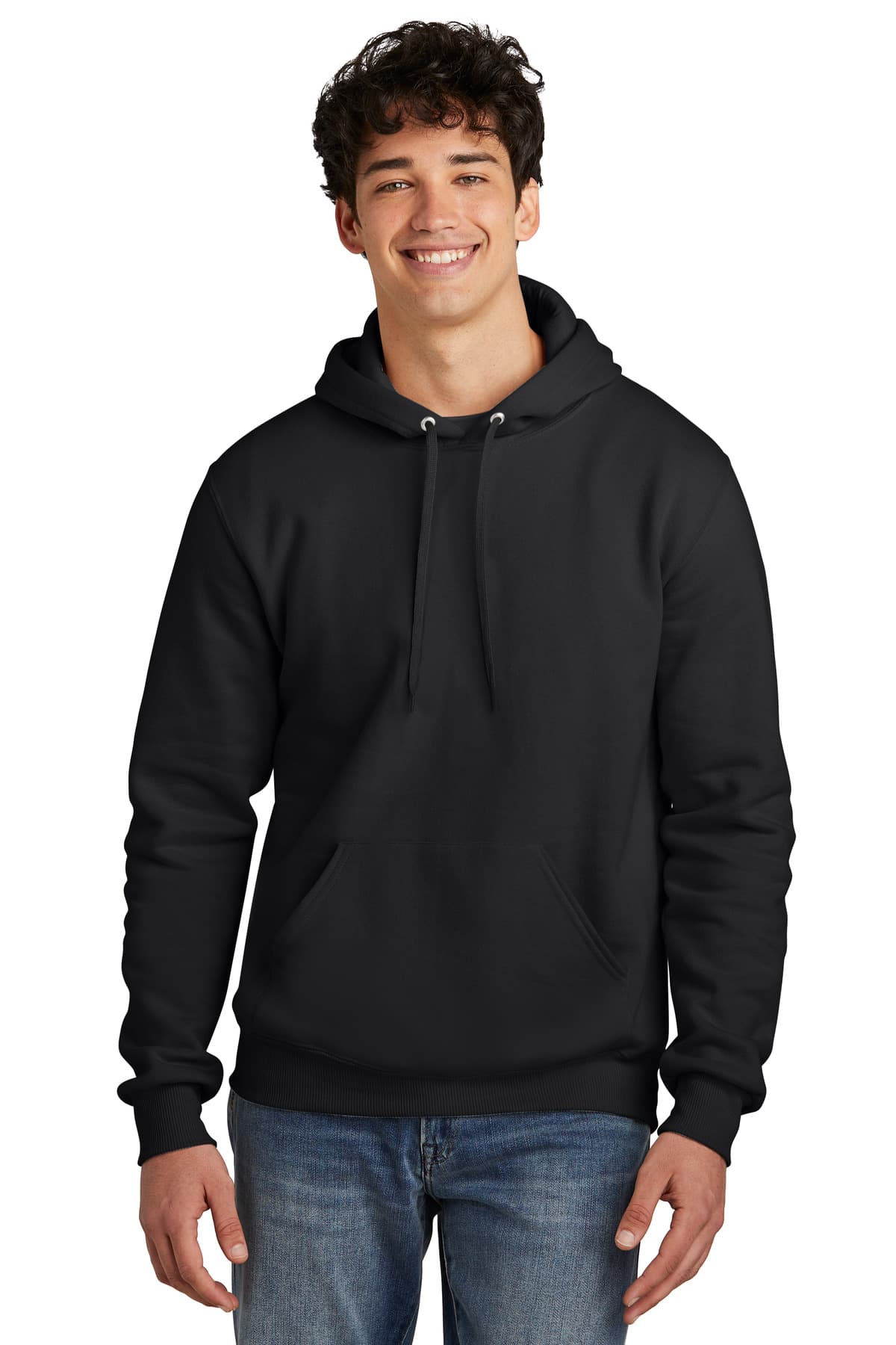 Jerzees Eco Premium Blend Pullover Hooded Sweatshirt 700M Black Ink front