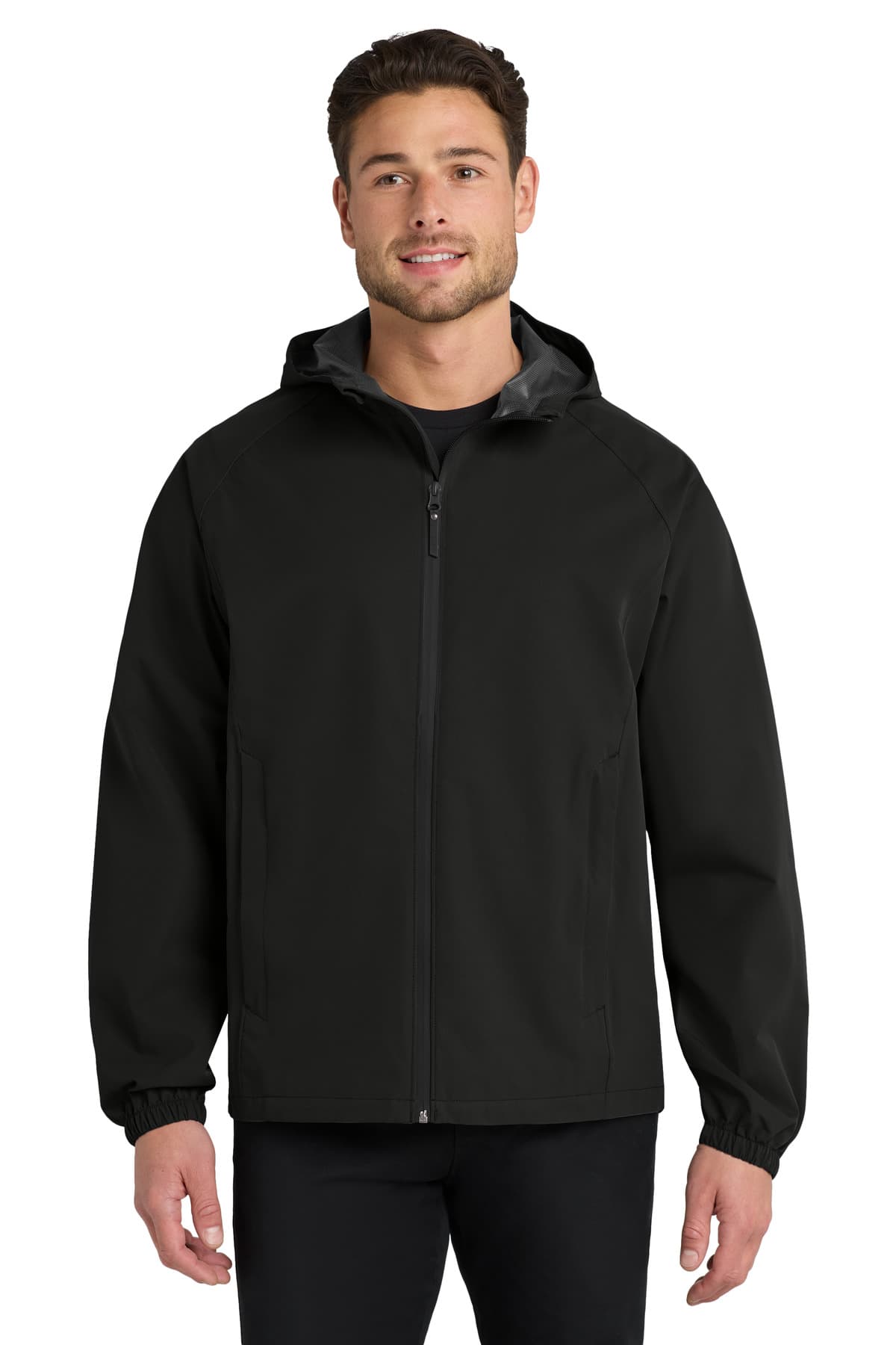 Port Authority Essential Rain Jacket J407 Deep Black front