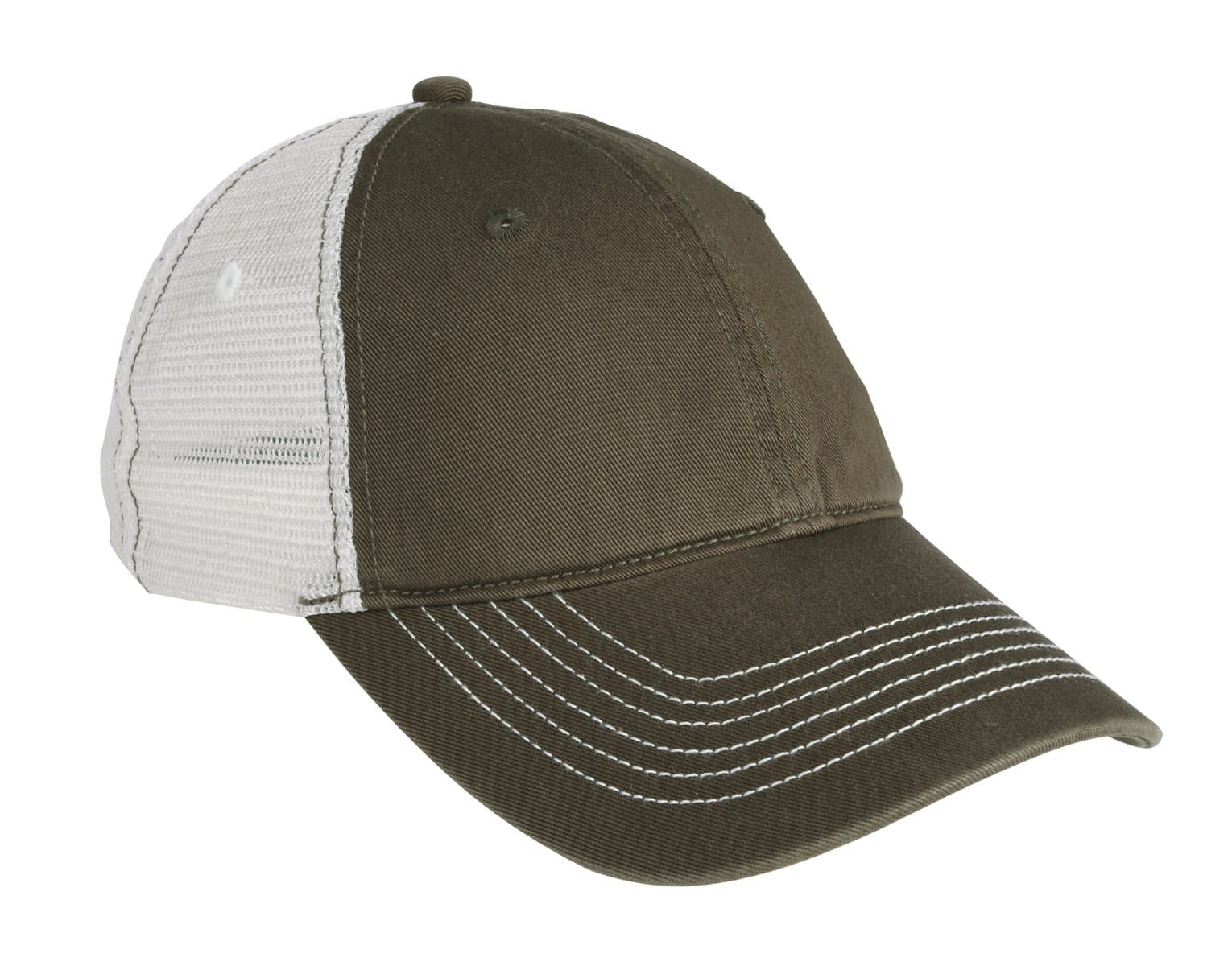 District Mesh Back Cap. DT607 Army/ White front