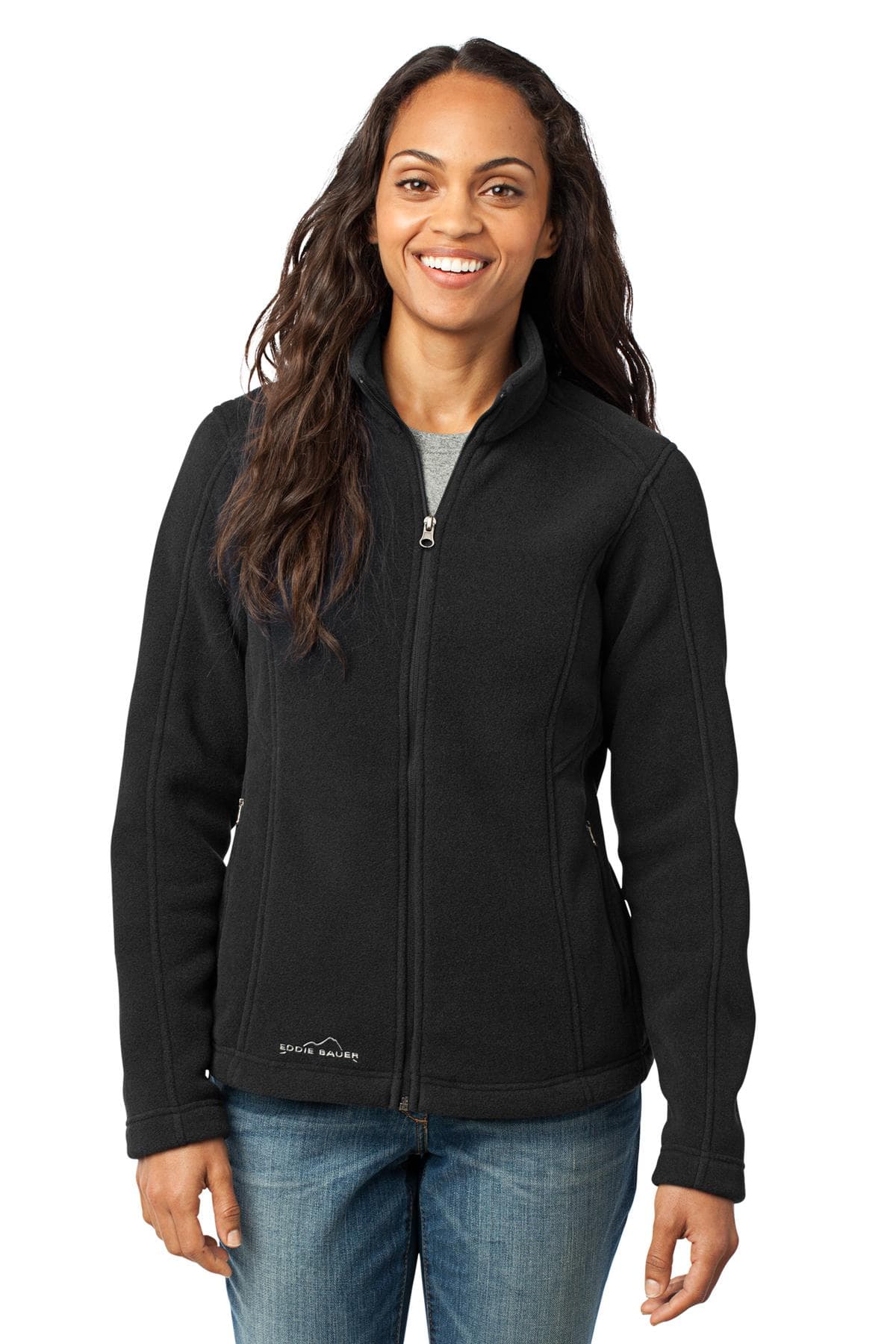 Eddie Bauer - Women's Full-Zip Fleece Jacket. EB201 Black front