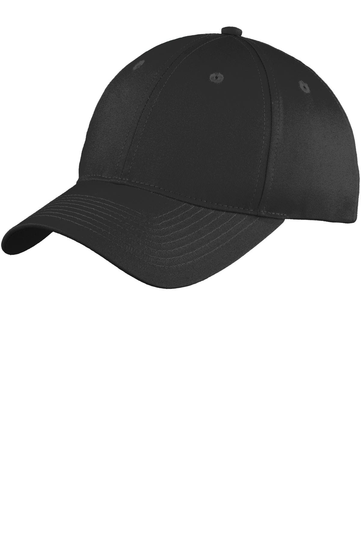 Port Authority Six-Panel Unstructured Twill Cap. C914 Black front