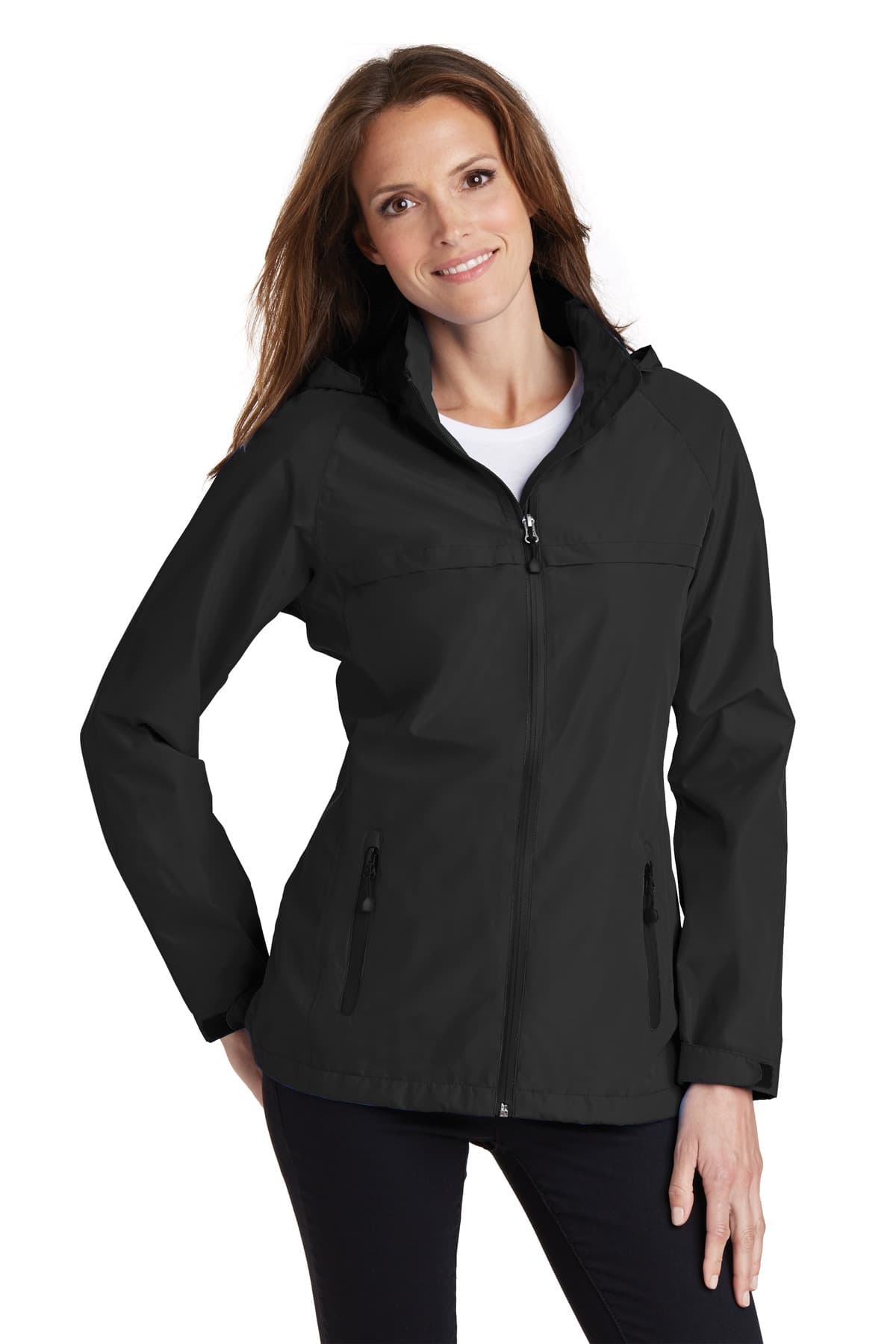 Port Authority Women's Torrent Waterproof Jacket. L333 Black front