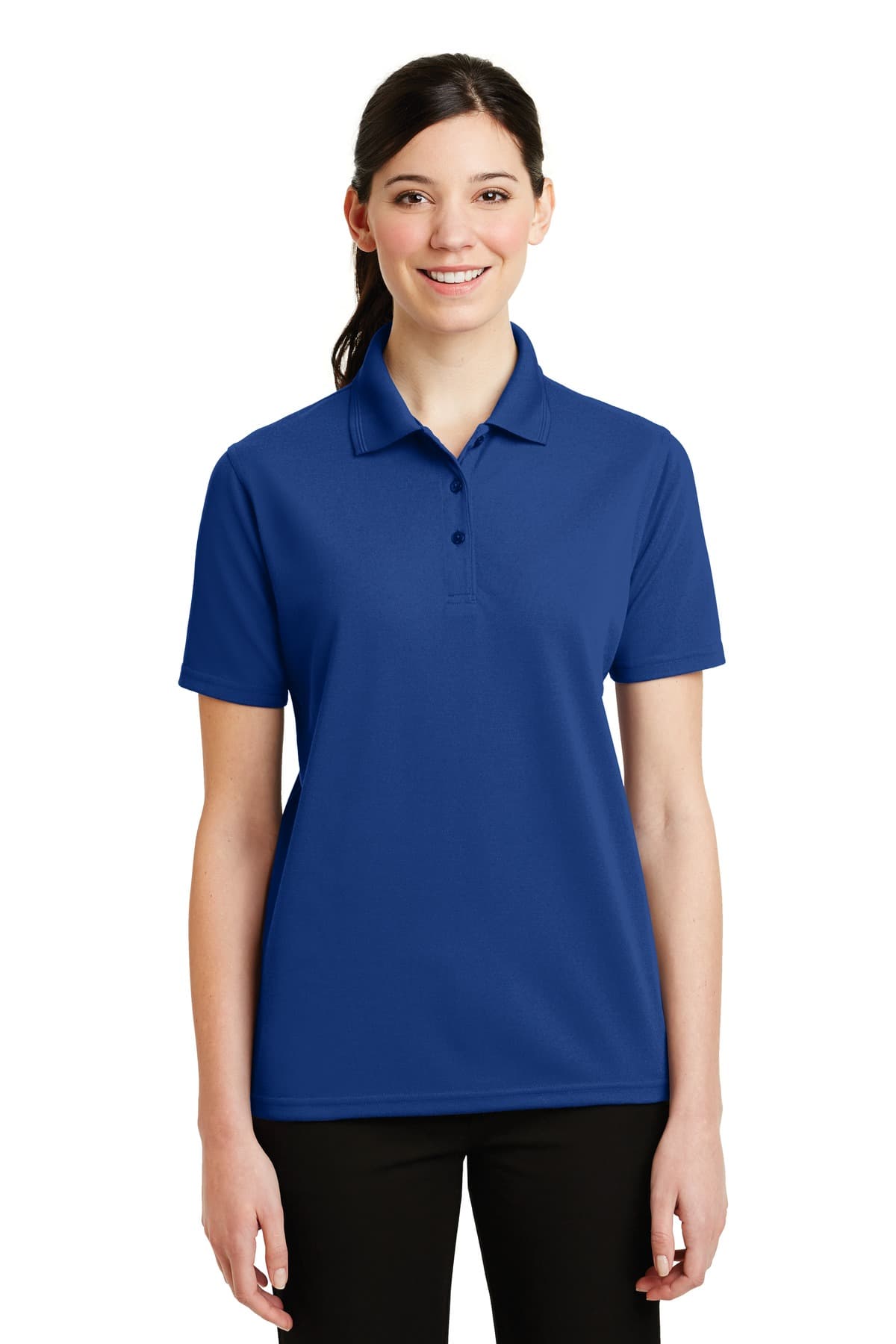 DISCONTINUED CornerStone - Ladies Industrial Pique Polo. CS403 Royal front