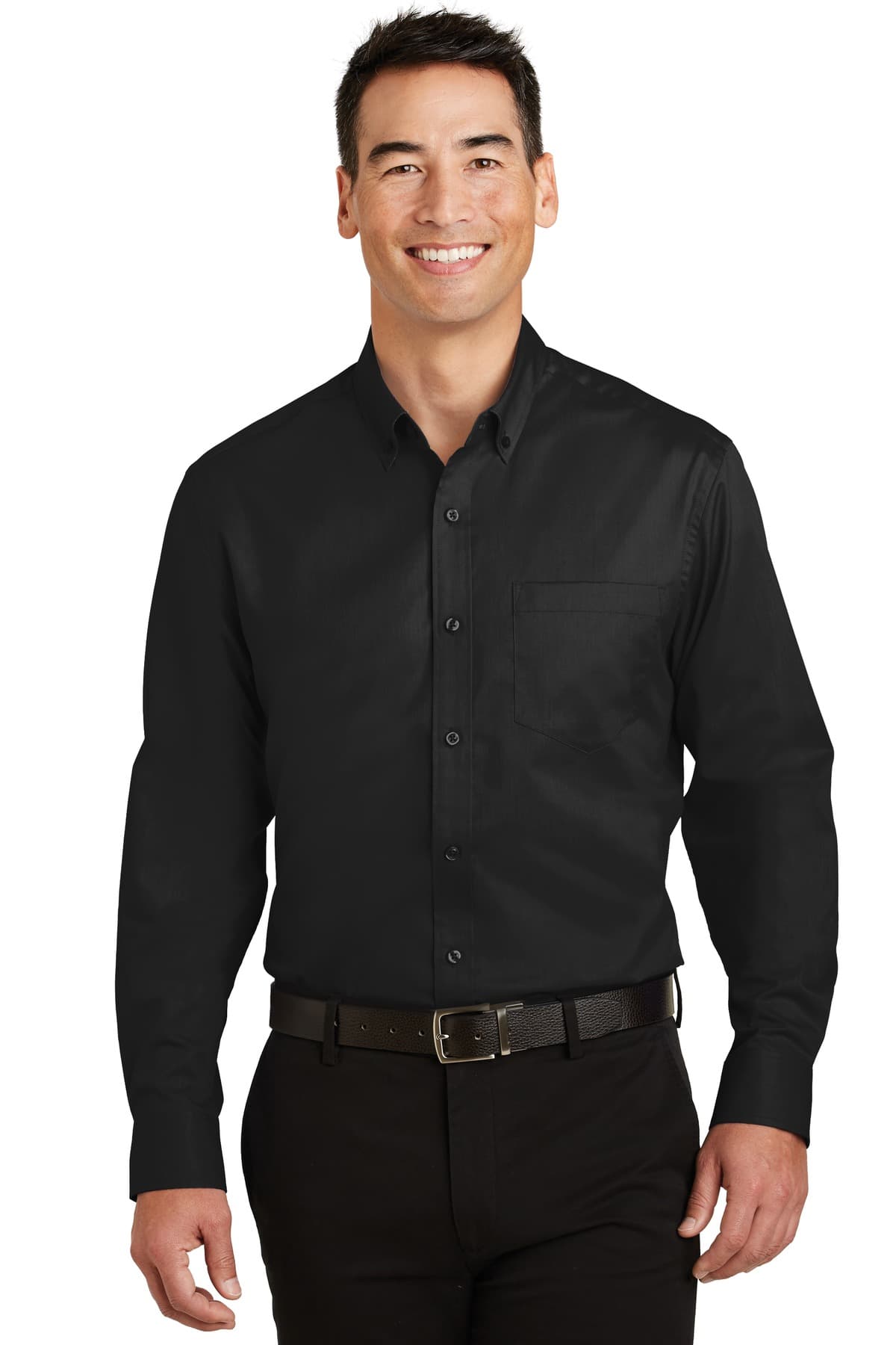 Port Authority SuperPro Twill Shirt. S663 Black front