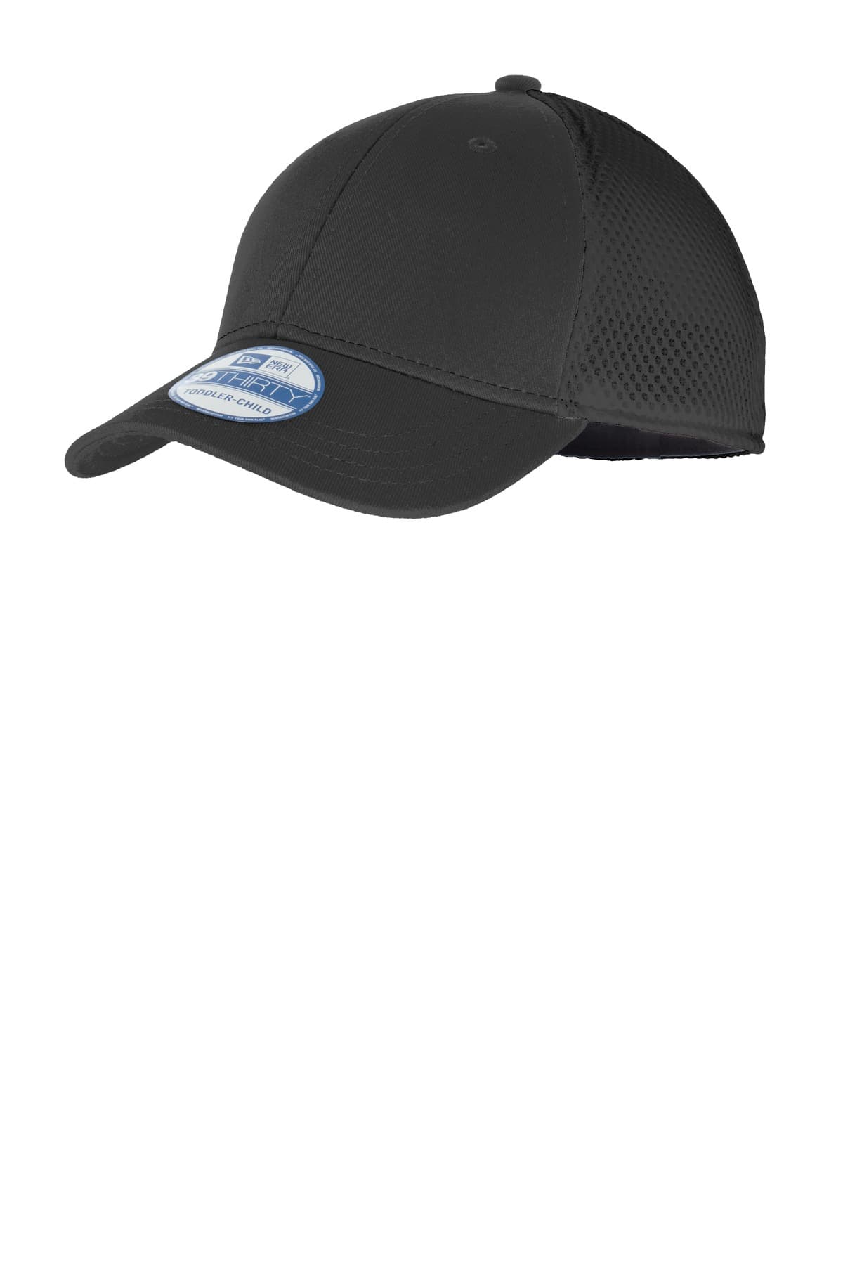 New Era Youth Stretch Mesh Cap. NE302 Black/ Black front
