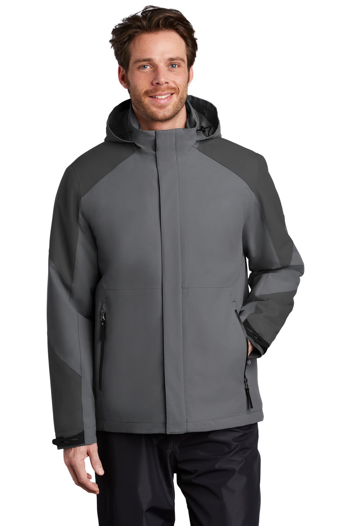 Port Authority Insulated Waterproof Tech Jacket J405 Shadow Grey/ Storm Grey front