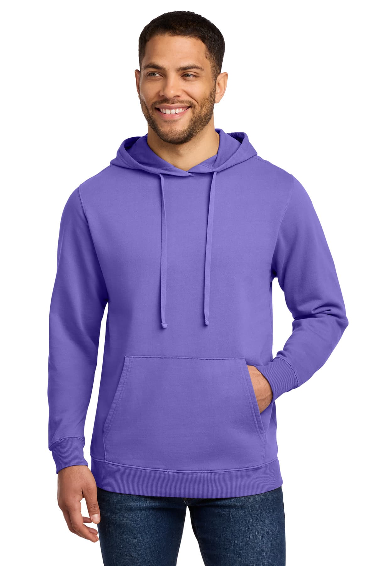 Port & Co Beach Wash Garment-Dyed Pullover Hooded Sweatshirt. PC098H Amethyst front