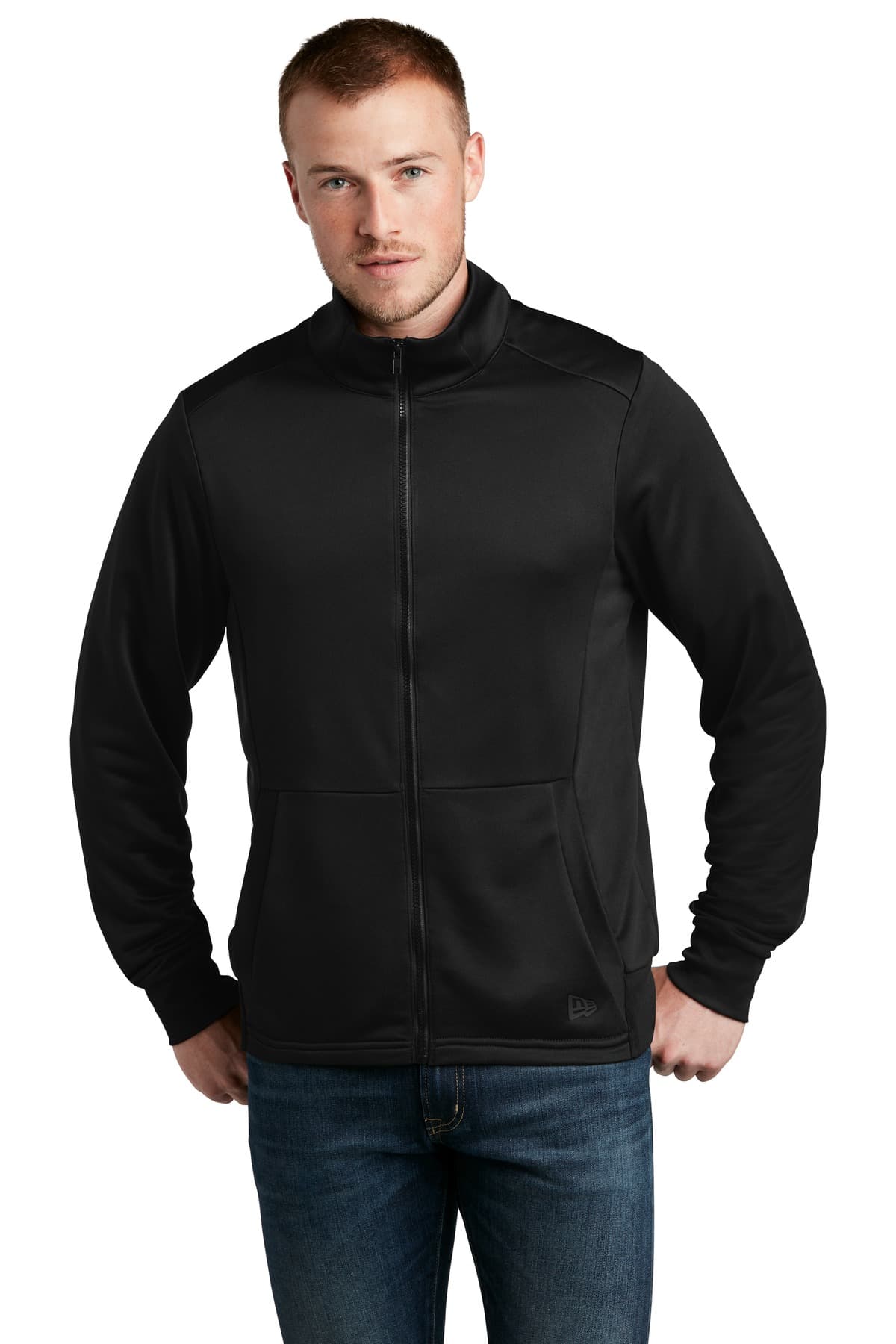 DISCONTINUED New Era Performance Terry Full-Zip NEA530 Black front