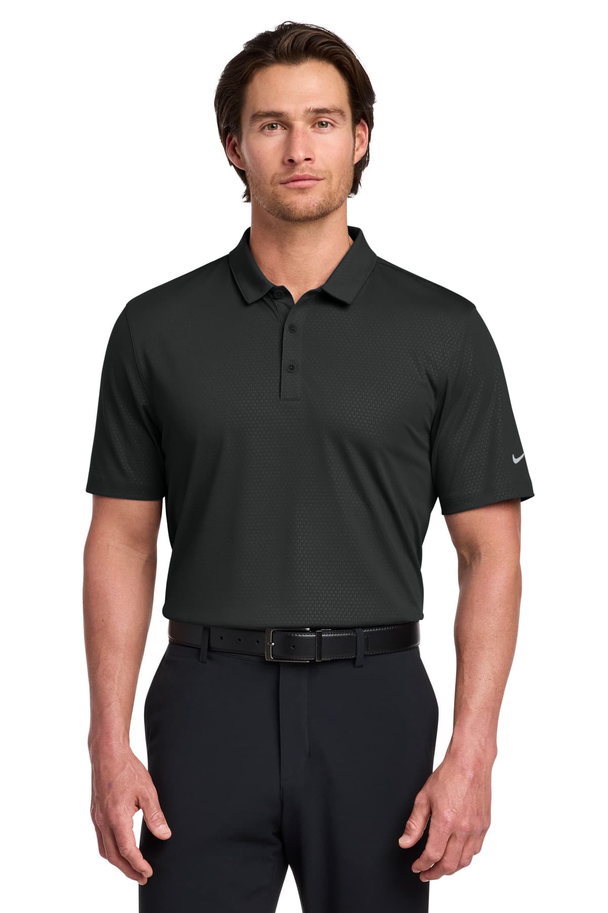 Nike Dri-FIT Embossed Tri-Blade Polo. 838964 Black front