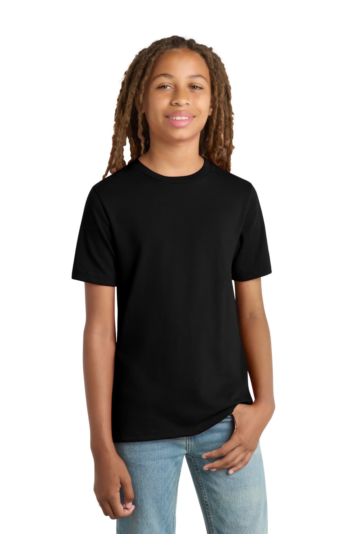 District Youth Re-Tee DT8000Y Black front