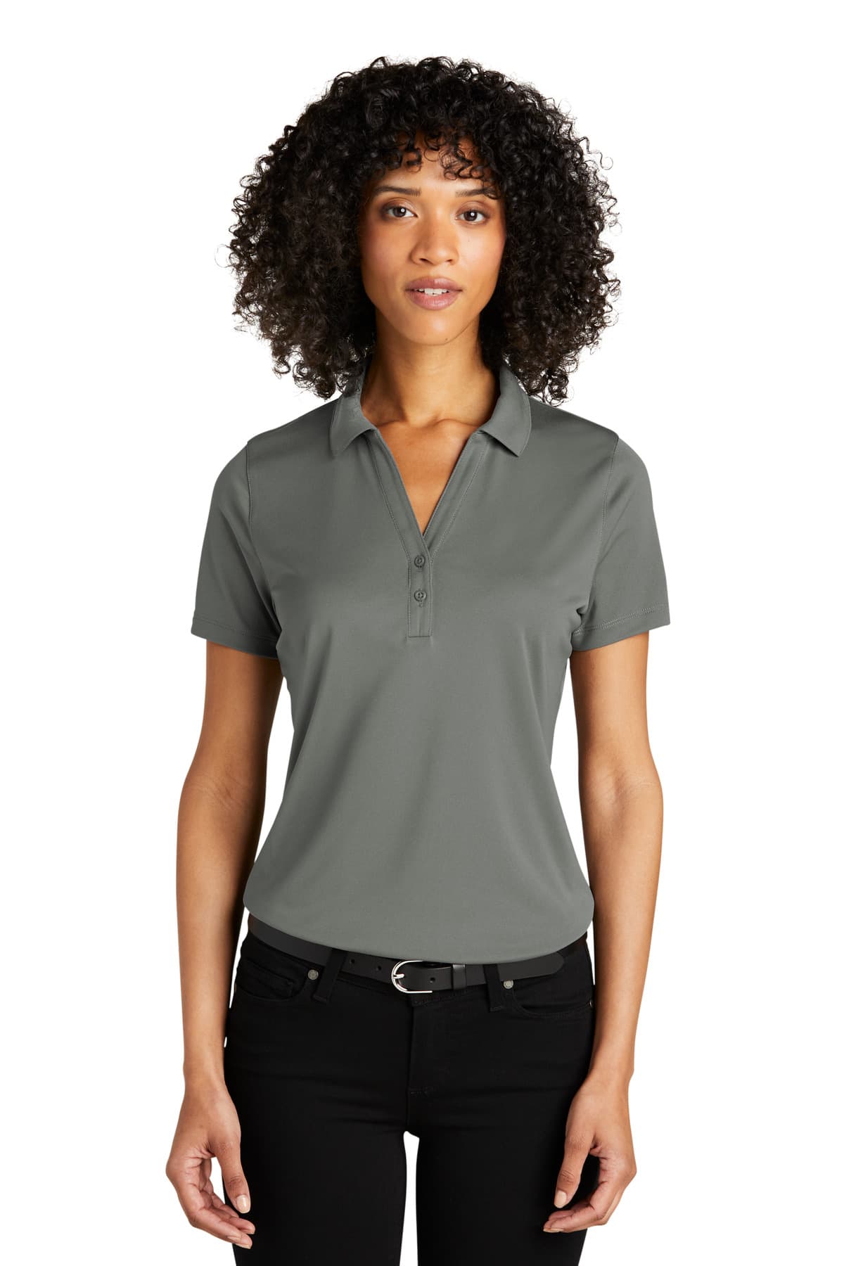Port Authority Women's C-FREE Performance Polo LK863 Smoke Grey front