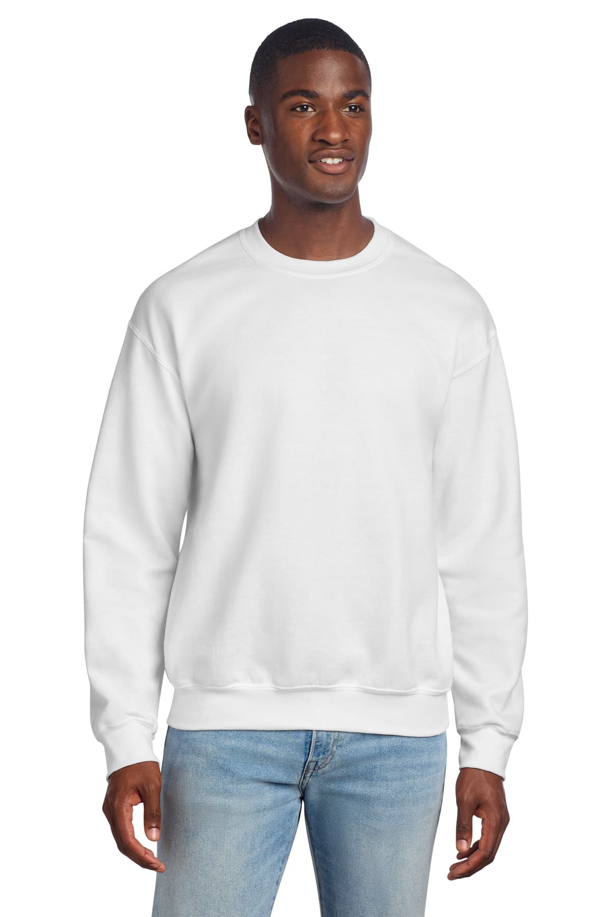 DISCONTINUED Gildan - DryBlend Crewneck Sweatshirt. 12000 White front