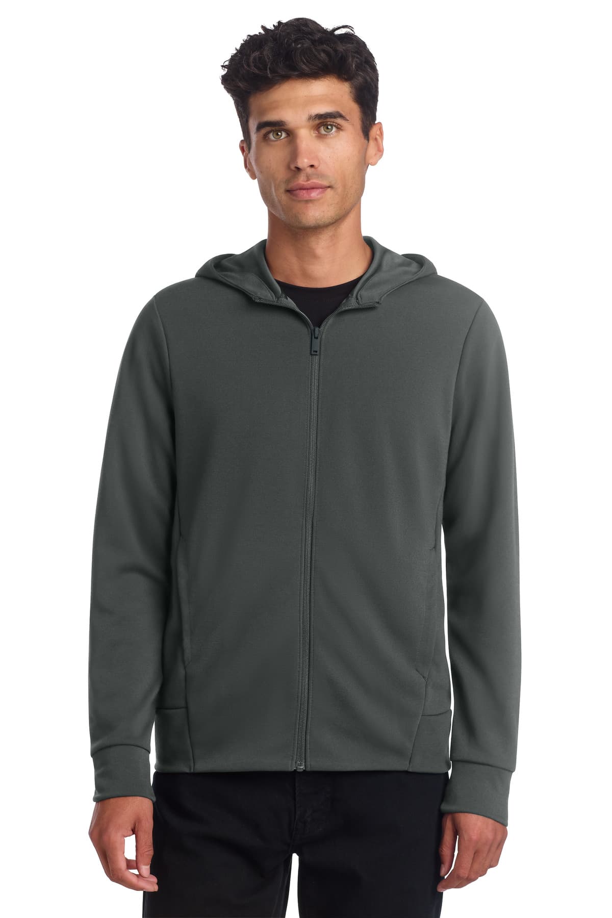 Mercer+Mettle Double-Knit Full-Zip Hoodie MM3002 Anchor Grey front