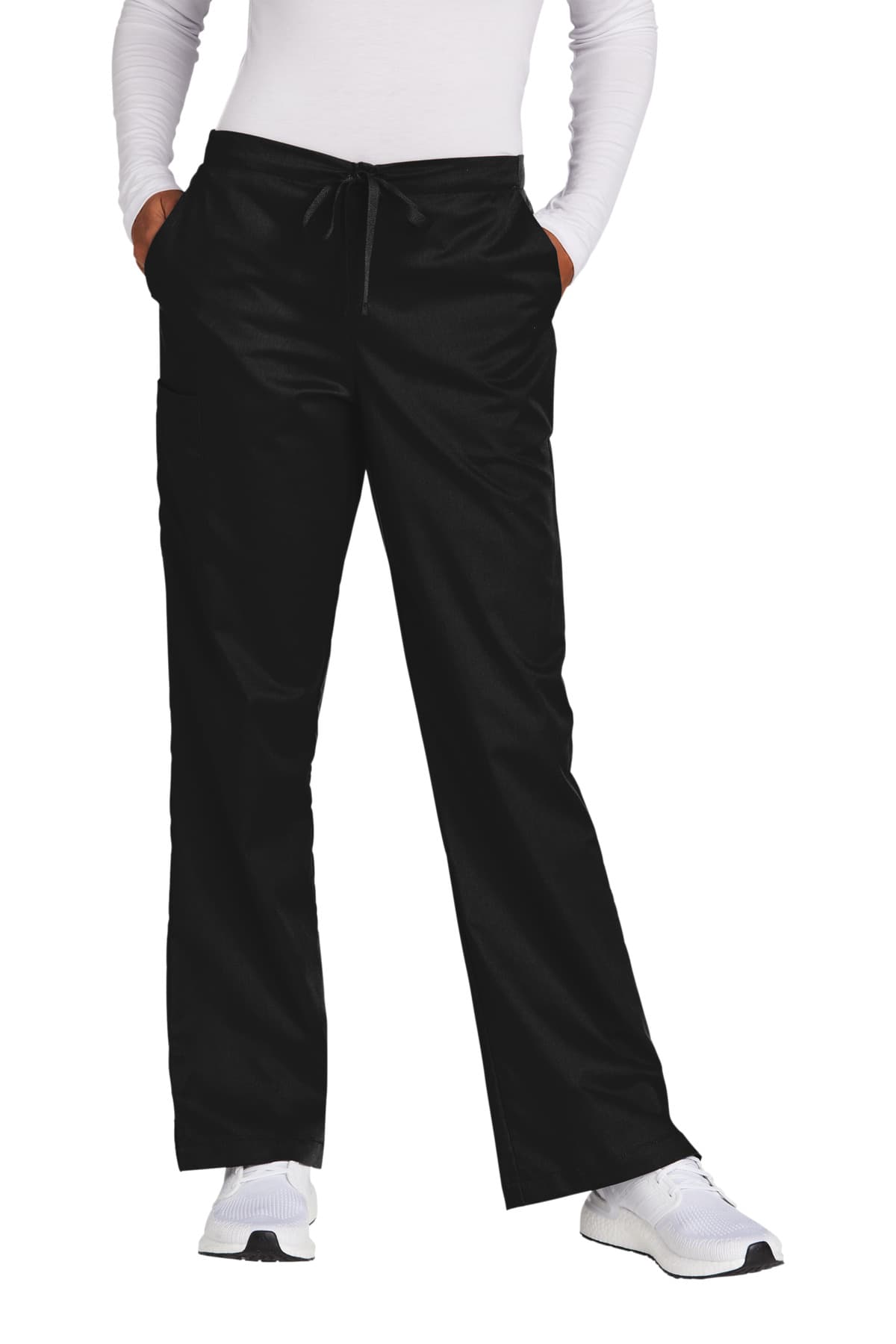 Wink Women's WorkFlex Flare Leg Cargo Pant WW4750 Black front