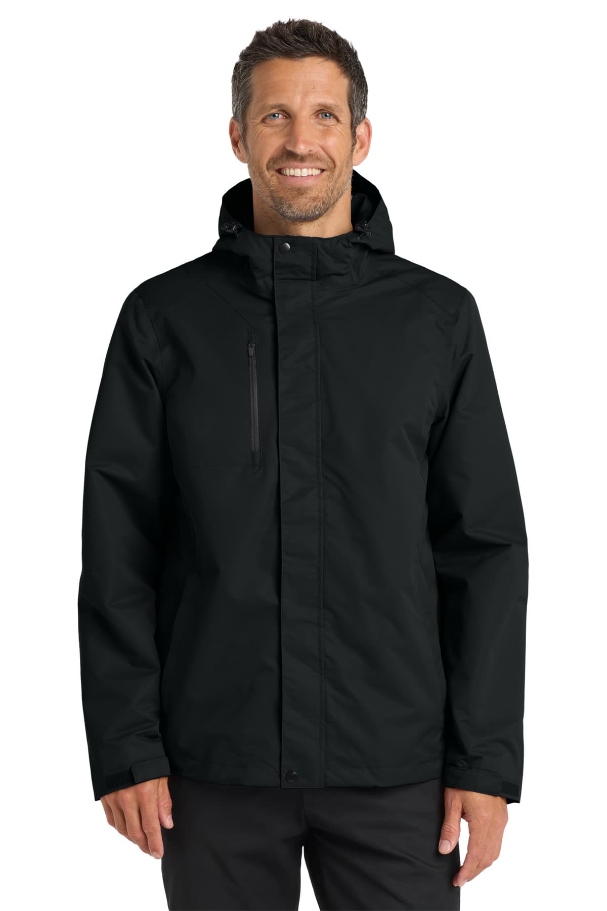 Port Authority All-Conditions Jacket. J331 Black front