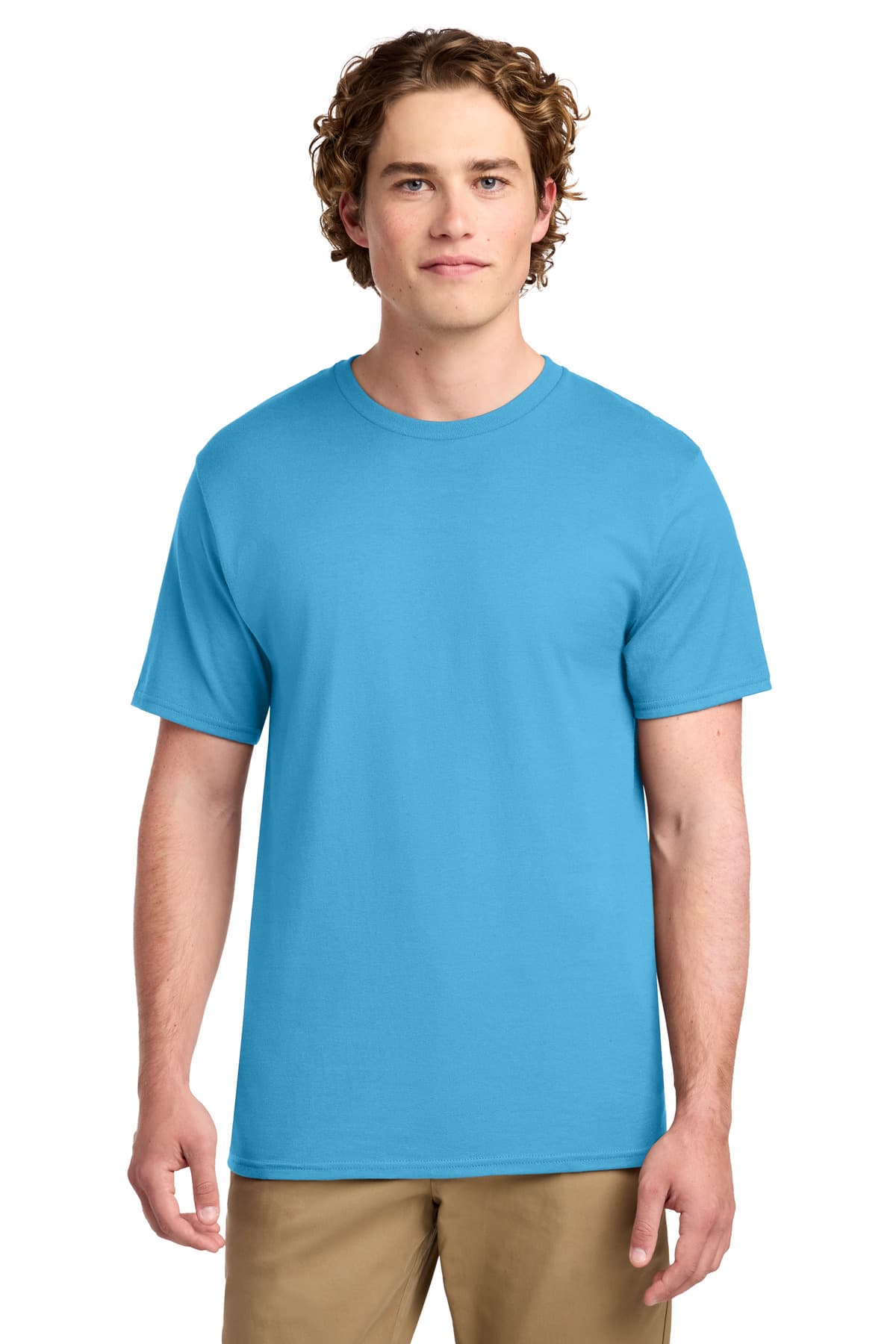 Port & Co Ring Spun Cotton Tee. PC150 Aquatic Blue front
