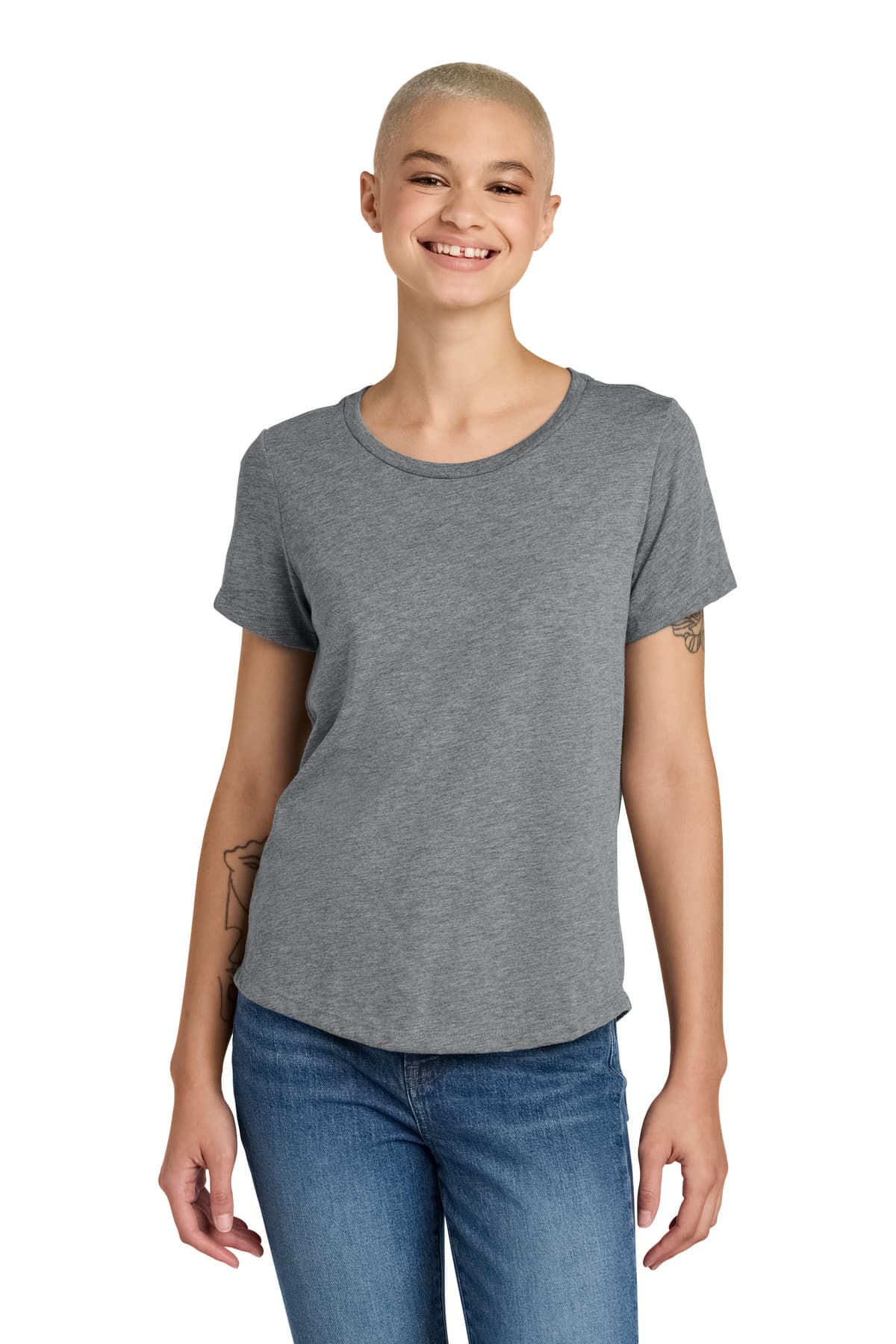 Allmade Women's Relaxed Tri-Blend Scoop Neck Tee AL2015 Aluminum Grey front