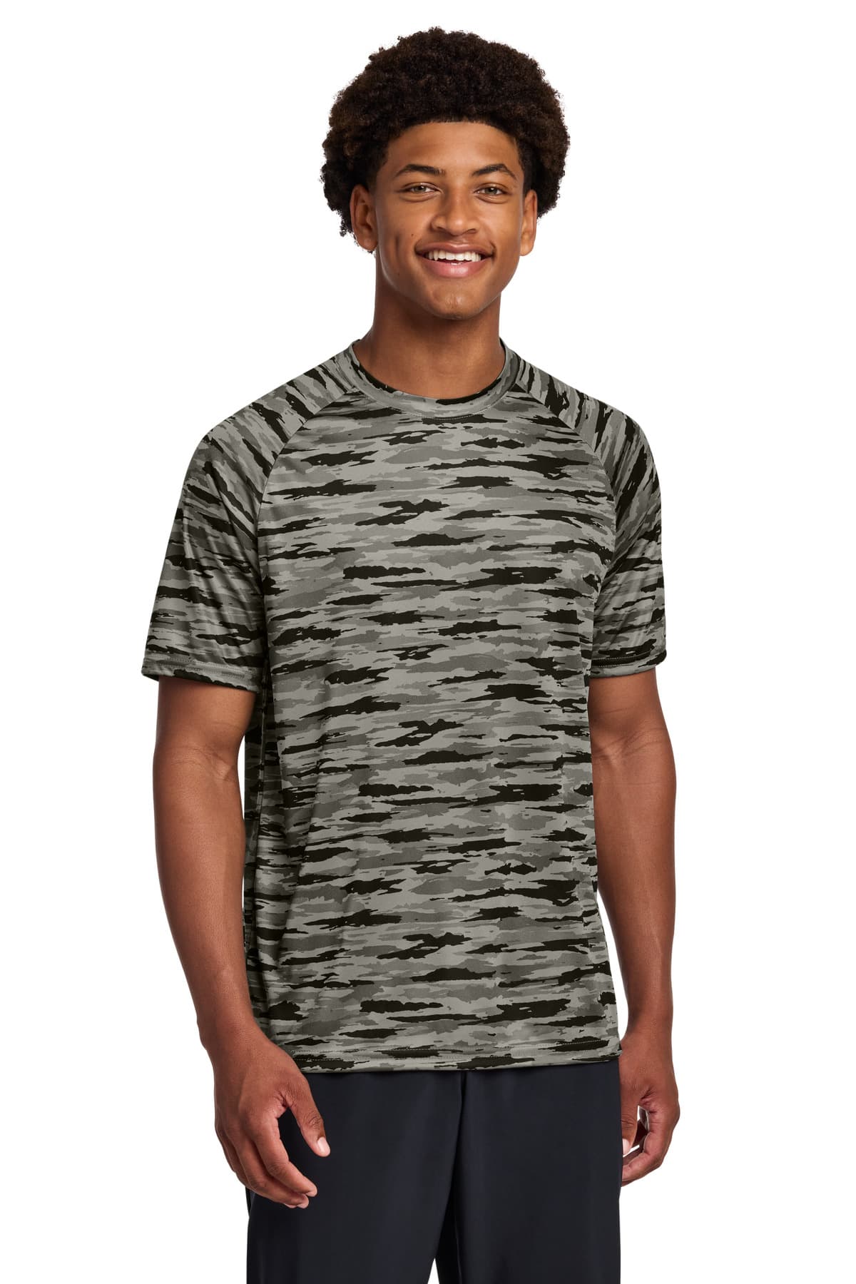 Sport-Tek Drift Camo Tee ST375 Black front