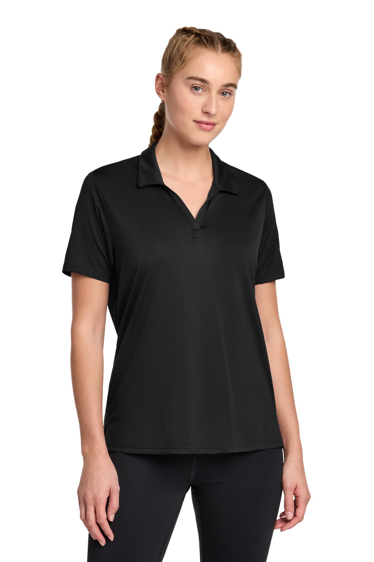 Sport-Tek Women's Sideline Polo LST535 Black front