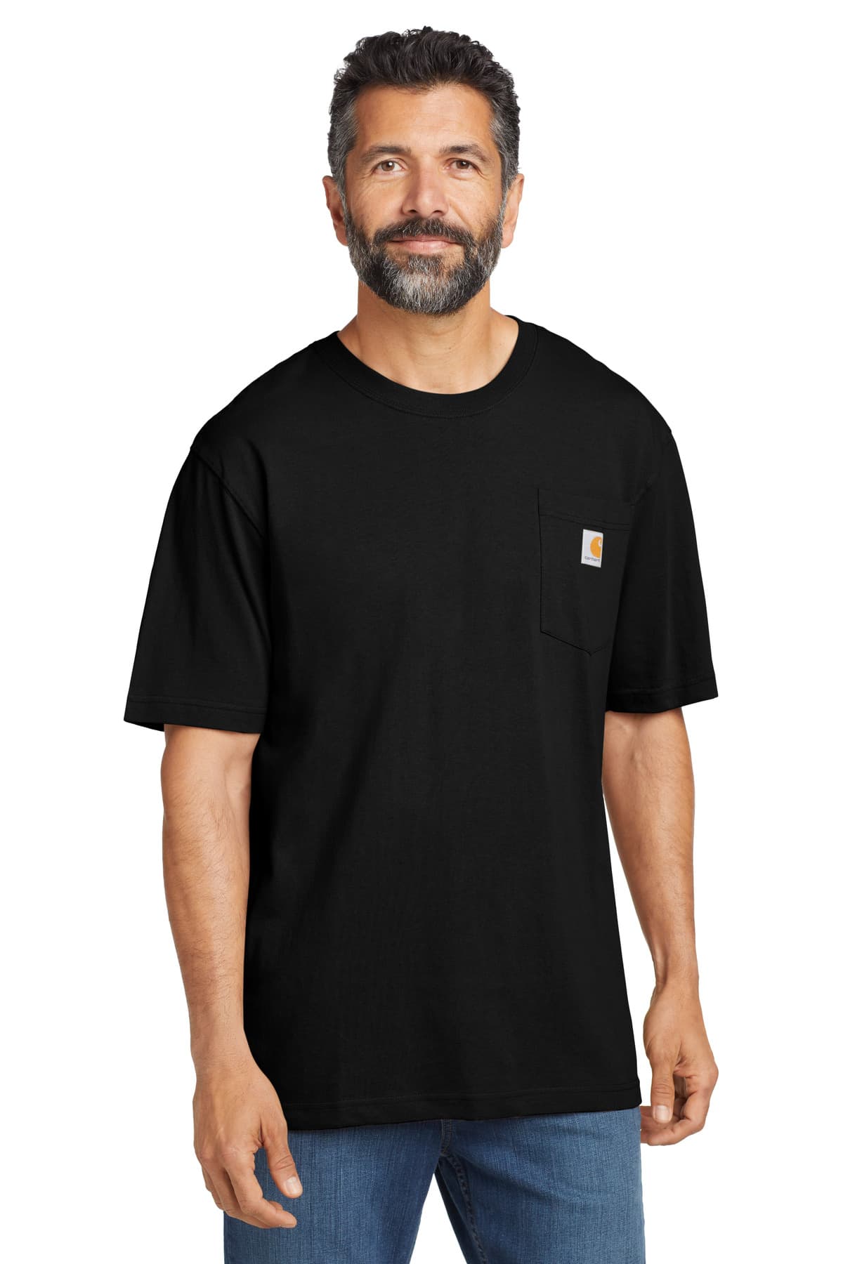 Carhartt Tall Workwear Pocket Short Sleeve T-Shirt. CTTK87 Black front