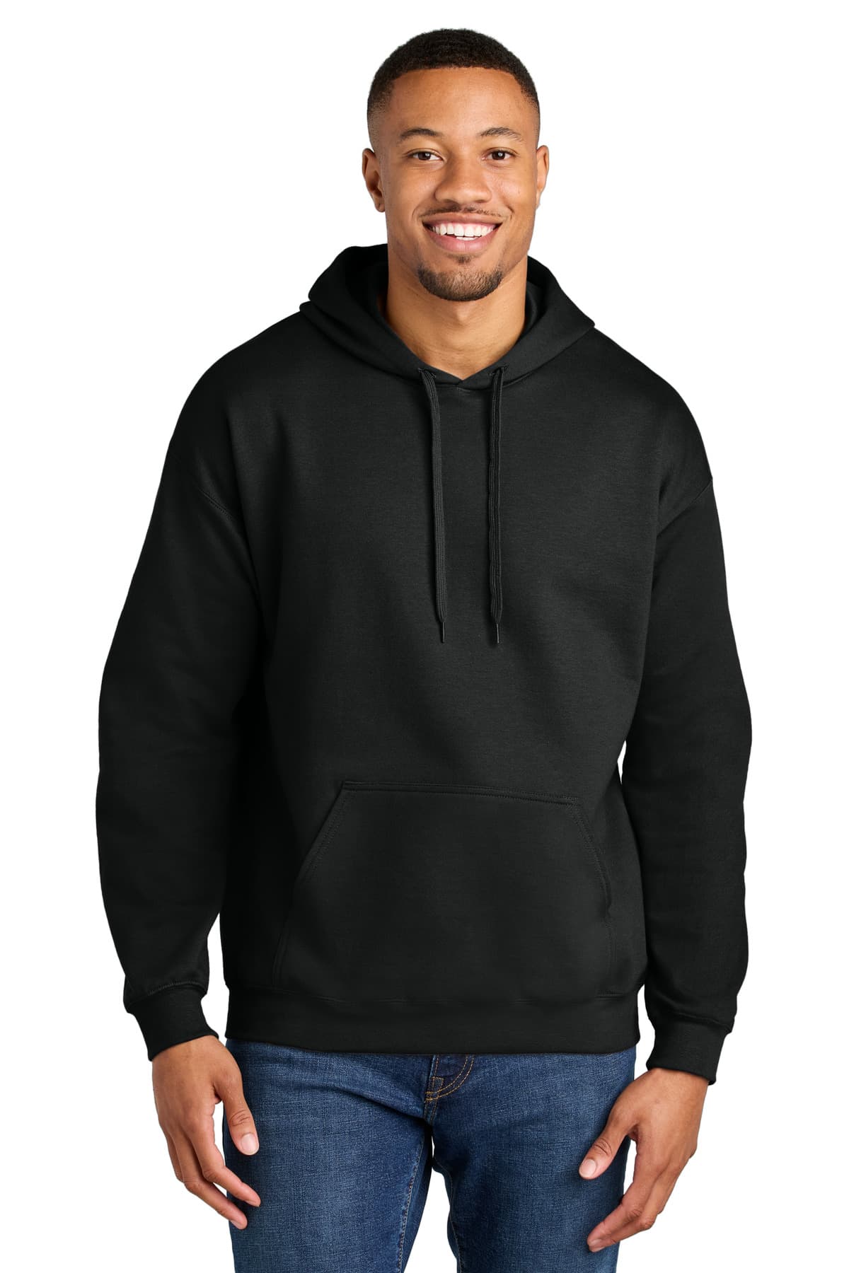 Gildan Softstyle Midweight Pullover Hooded Sweatshirt SF500 Black front