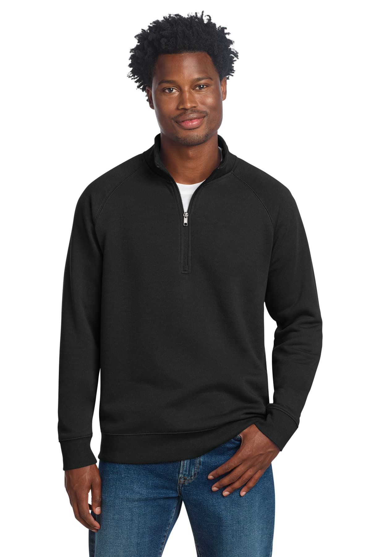 Sport-Tek Drive Fleece 1/4-Zip Pullover STF202 Black front