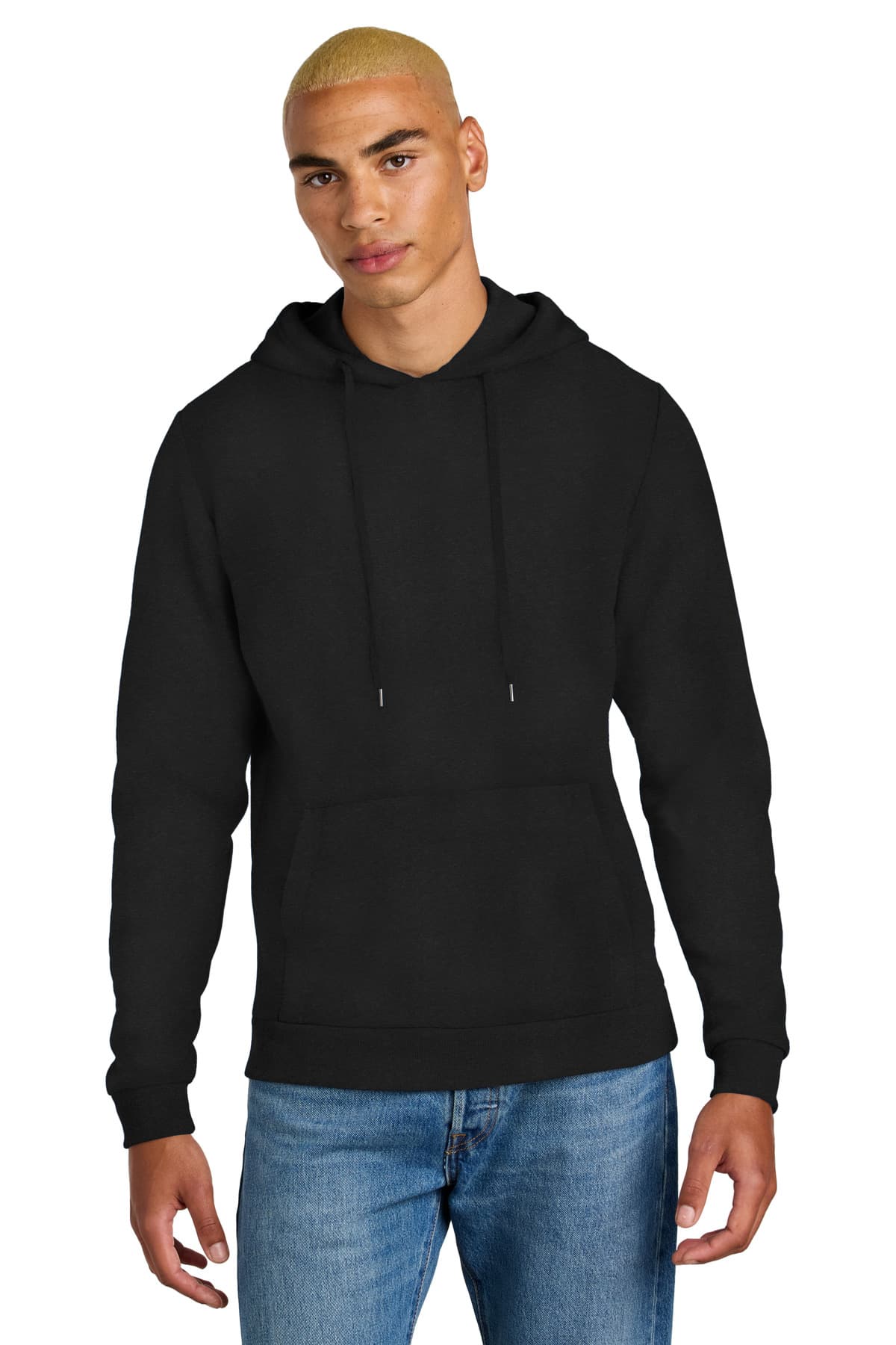 District Perfect Tri Fleece Pullover Hoodie DT1300 Black front