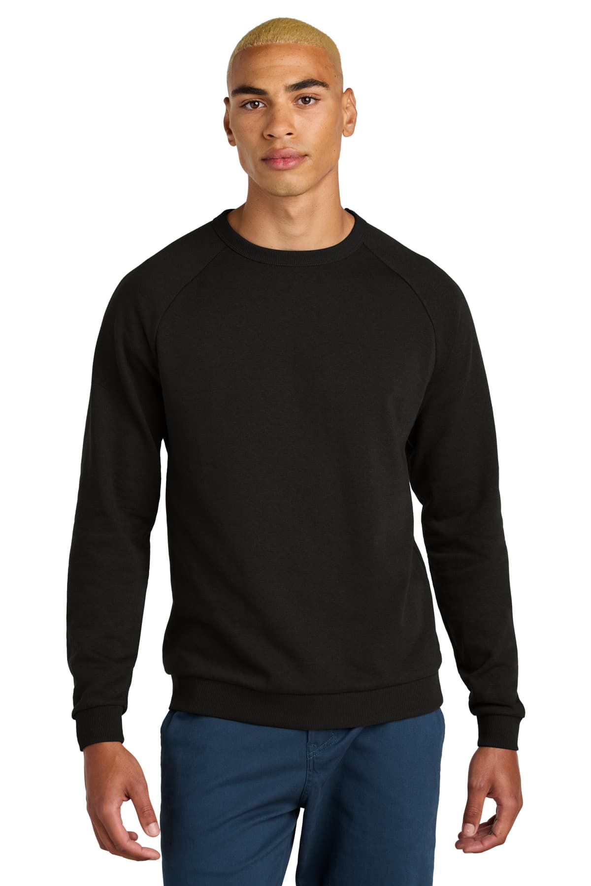 District Perfect Tri Fleece Crewneck Sweatshirt DT1304 Black front