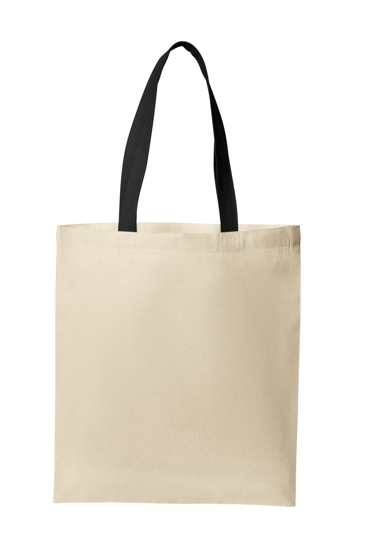 Port Authority Core Cotton Tote BG1500 Natural/ Deep Black front