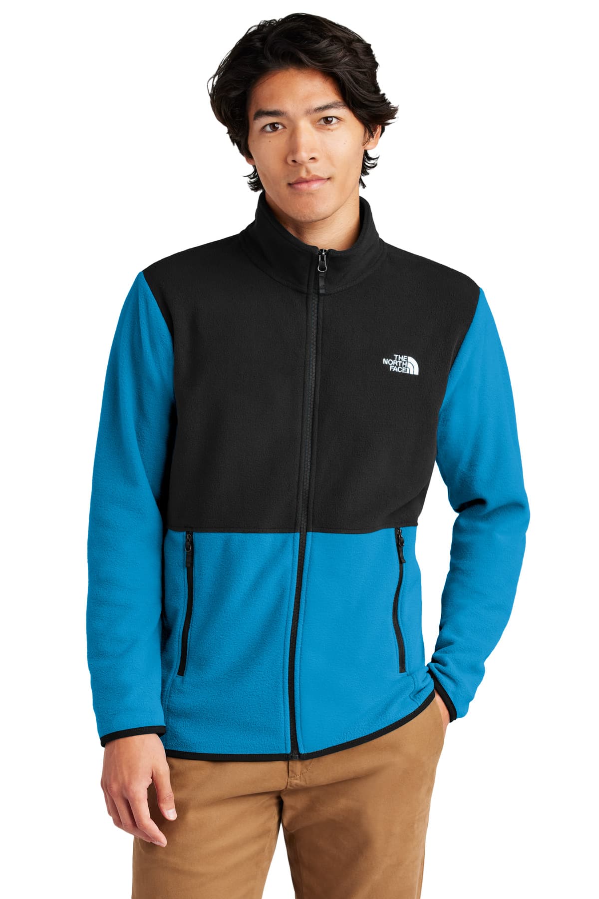 The North Face Glacier Full-Zip Fleece Jacket NF0A7V4J Hero Blue/ TNF Black front