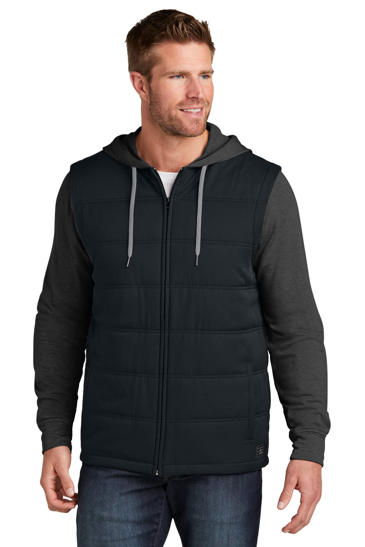 TravisMathew Tides Up Hooded Jacket TM1MZ336 Black/ Black Heather front