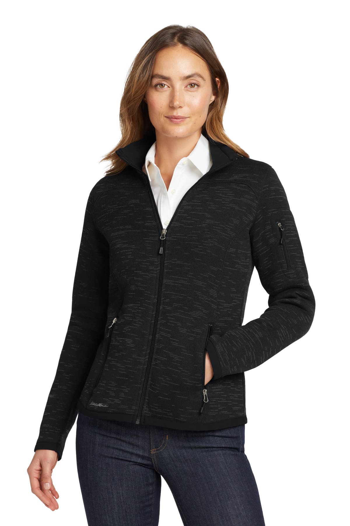 Eddie Bauer Women's Sweater Fleece Full-Zip. EB251 Black front