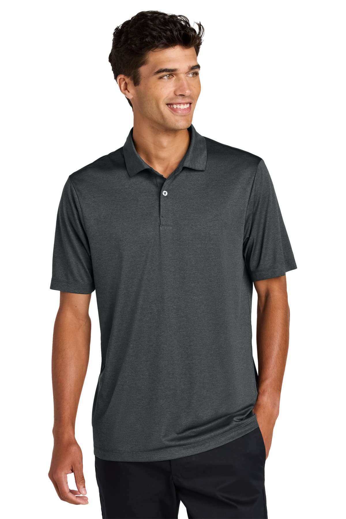 Mercer+Mettle Recharge Jersey Polo MM1020 Anchor Grey Heather front