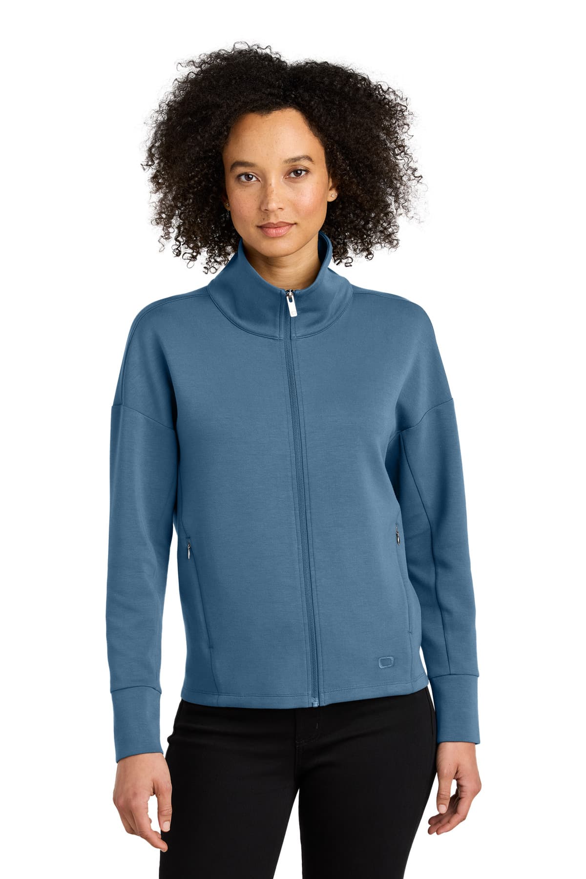 OGIO Women's Transcend Full-Zip LOG860 Blue Mist front