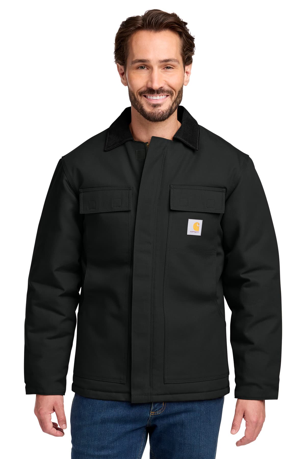 Carhartt Duck Traditional Coat. CT106674 Black front