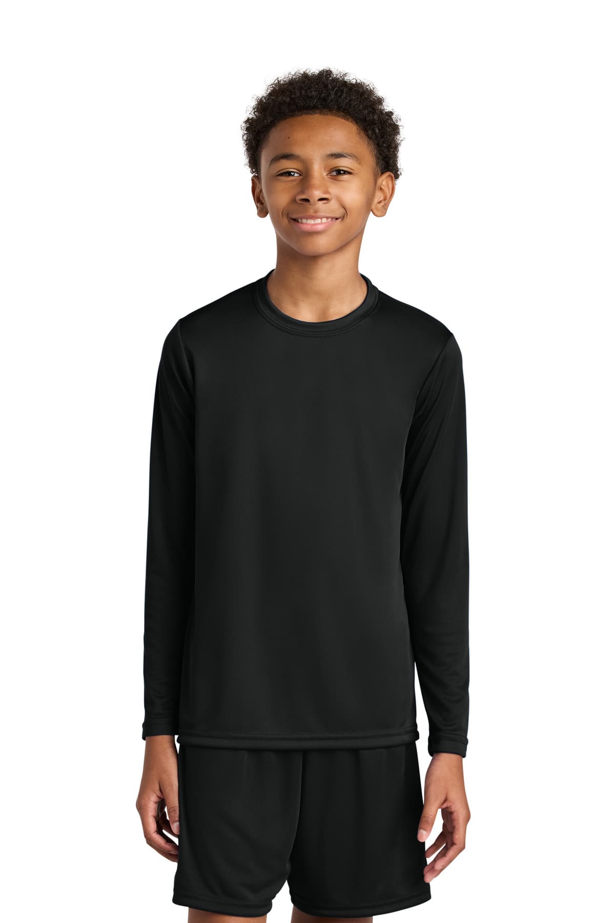 A4 Youth Cooling Performance Long Sleeve Tee A4NB3165 Black front
