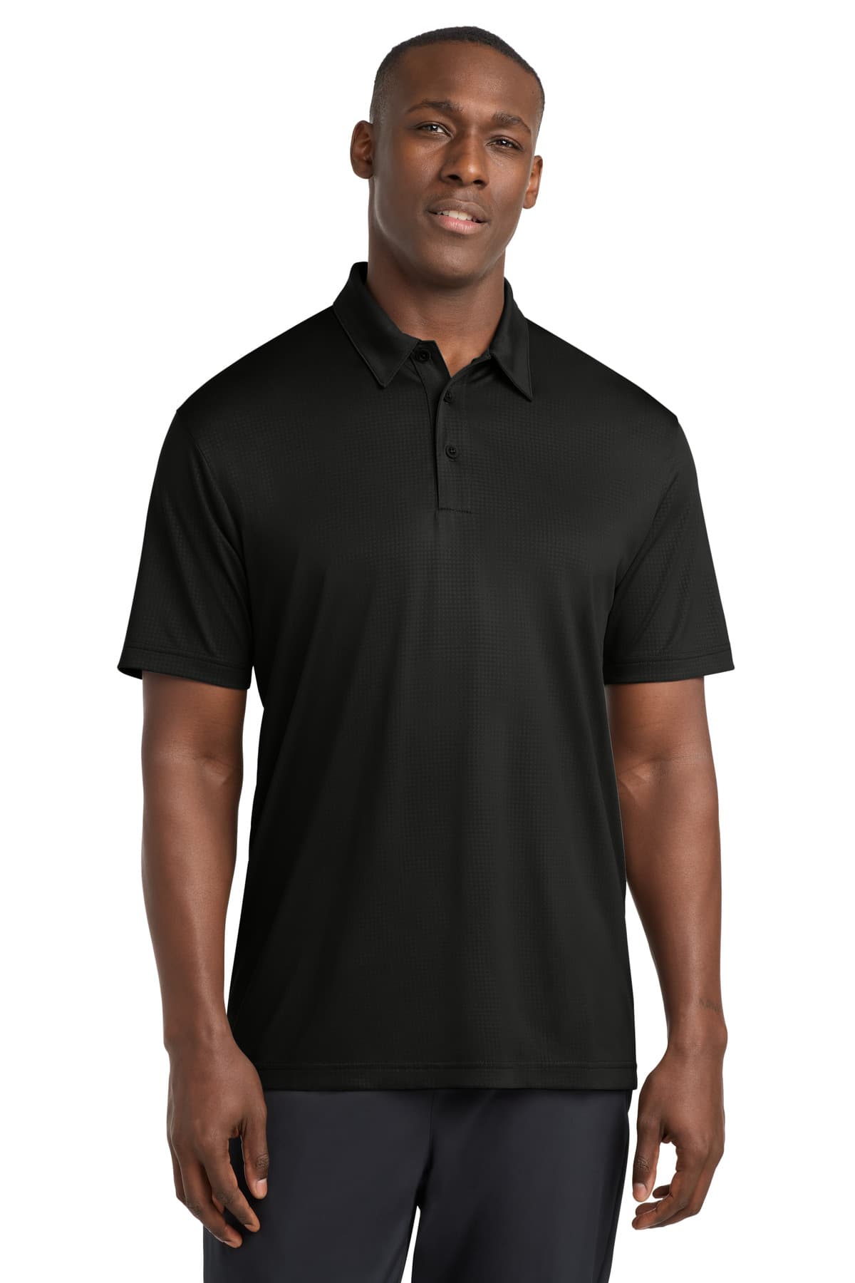 Sport-Tek Embossed PosiCharge Tough Polo . ST630 Black front