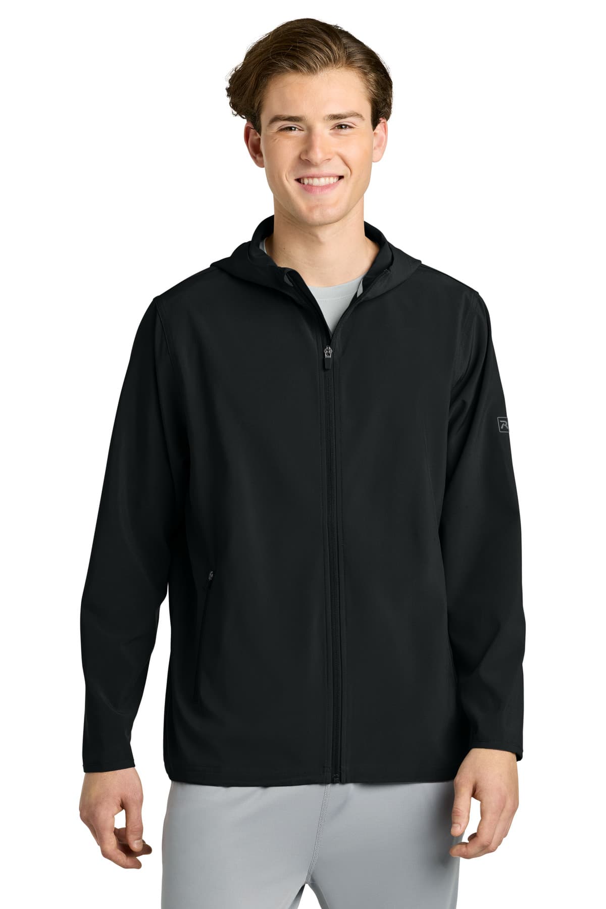 Richardson Barrage Hooded Wind Jacket RA7400FZH Black front