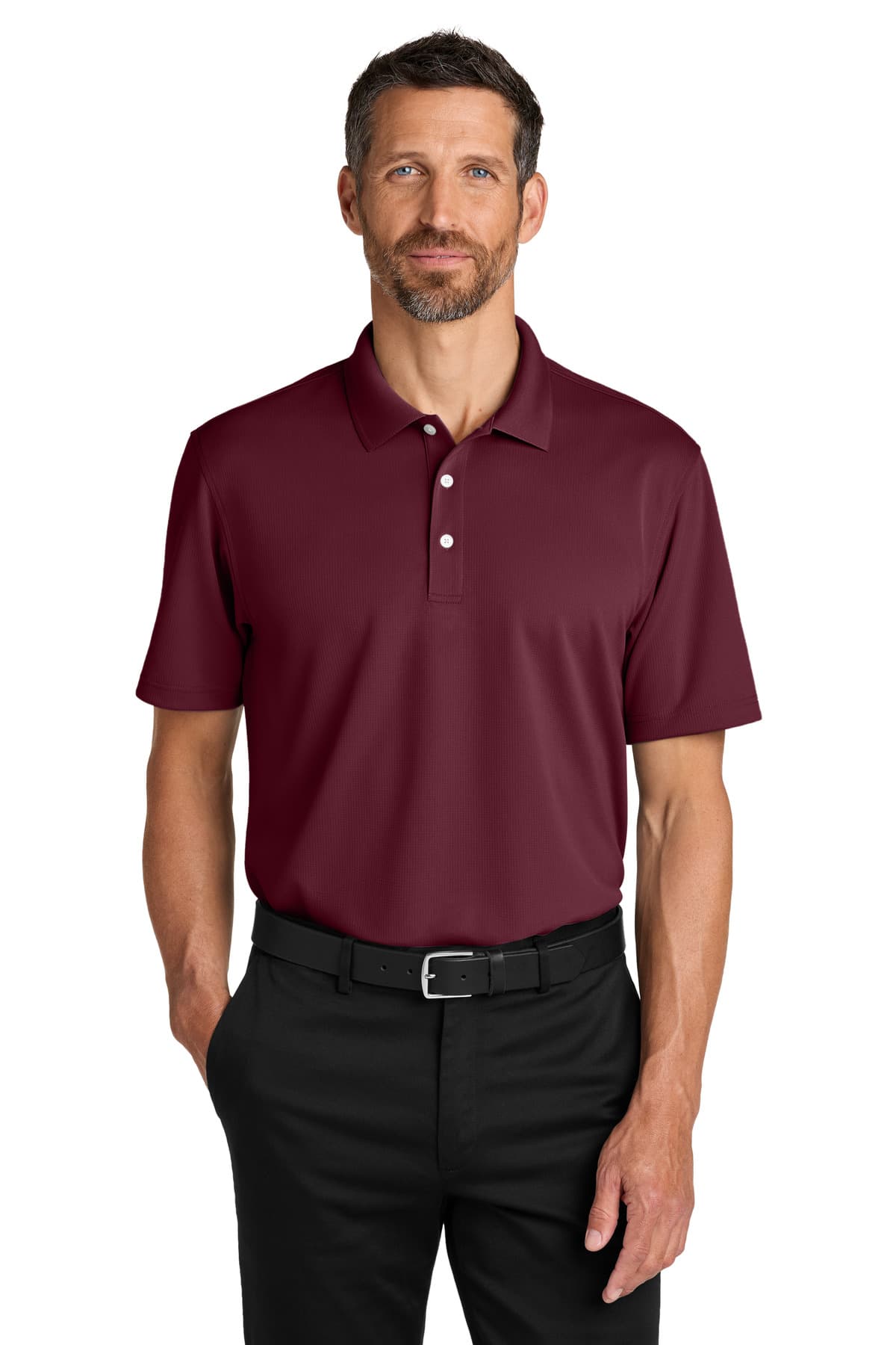 Port Authority Dry Zone Stain-Release Grid Polo K845 Club Burgundy front