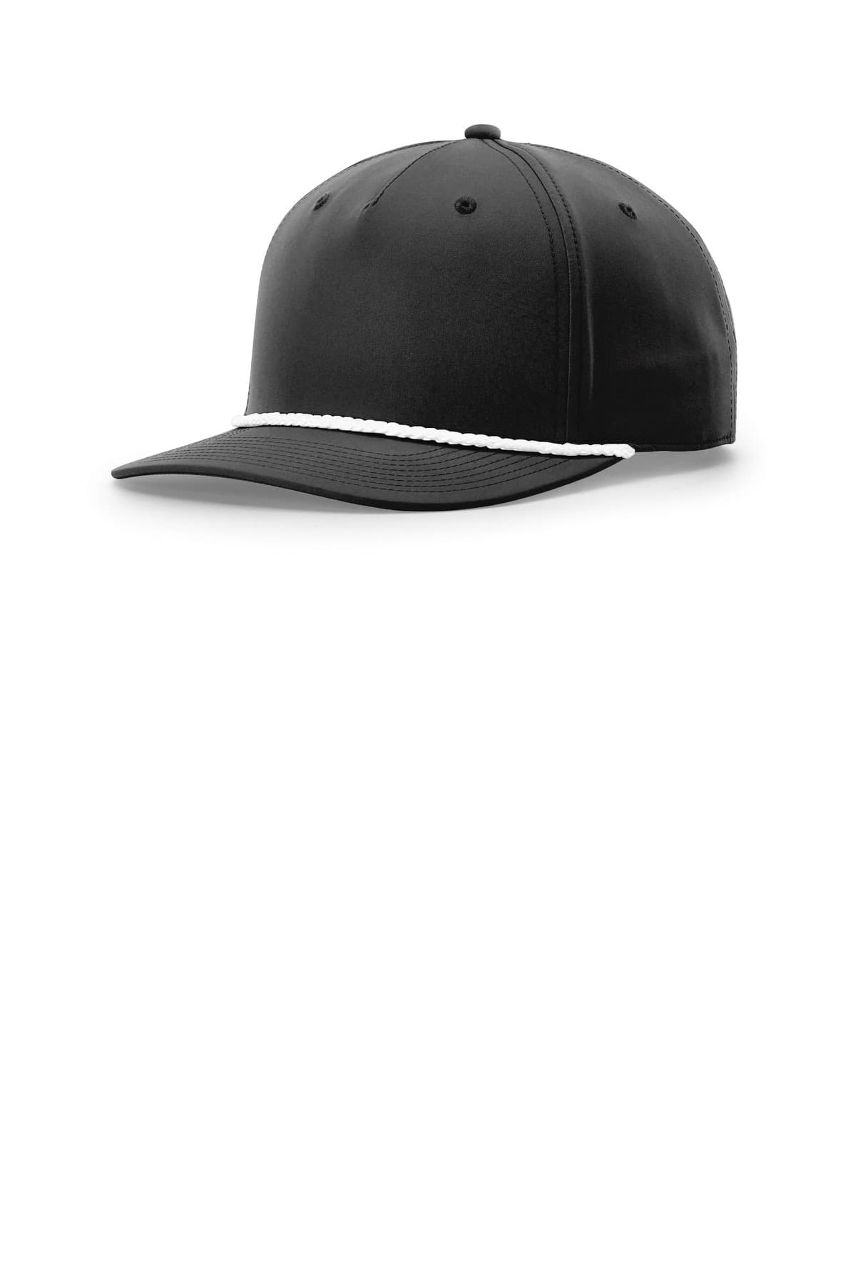 Richardson 5-Panel Classic Rope Cap 258 Black/ White front