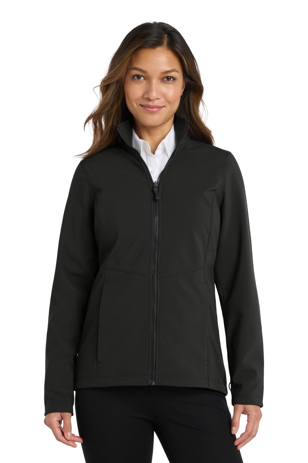 Port Authority Women's Collective Soft Shell Jacket. L901 Deep Black front